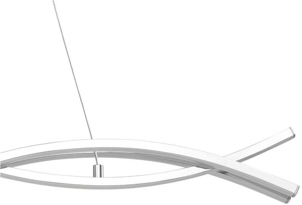 EGLO Hängeleuchte »LASANA 2 Hängelampe, chrom, weiß, Pendelleuchte, 3-flammig, modern« LED-Board Warmweiß Wohnzimmer, Esszimmer, minimalistisch, geschwungene Bauform, 120x100cm