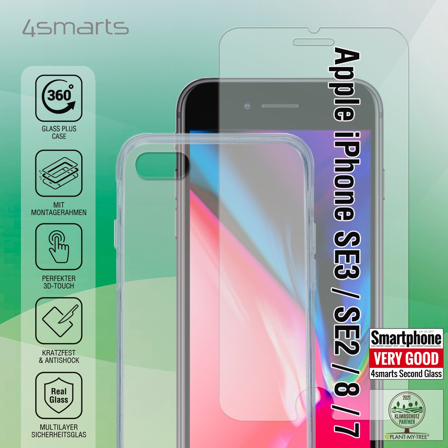 4smarts Handyhülle »X-Pro 360° Protection für Apple iPhone 7/8/SE 20/SE 22«, Apple iPhone 7/8/SE 2020/SE 2022, Backcover, Schutzhülle, Handyschutzhülle, Case, Schutzcase, stoßfest