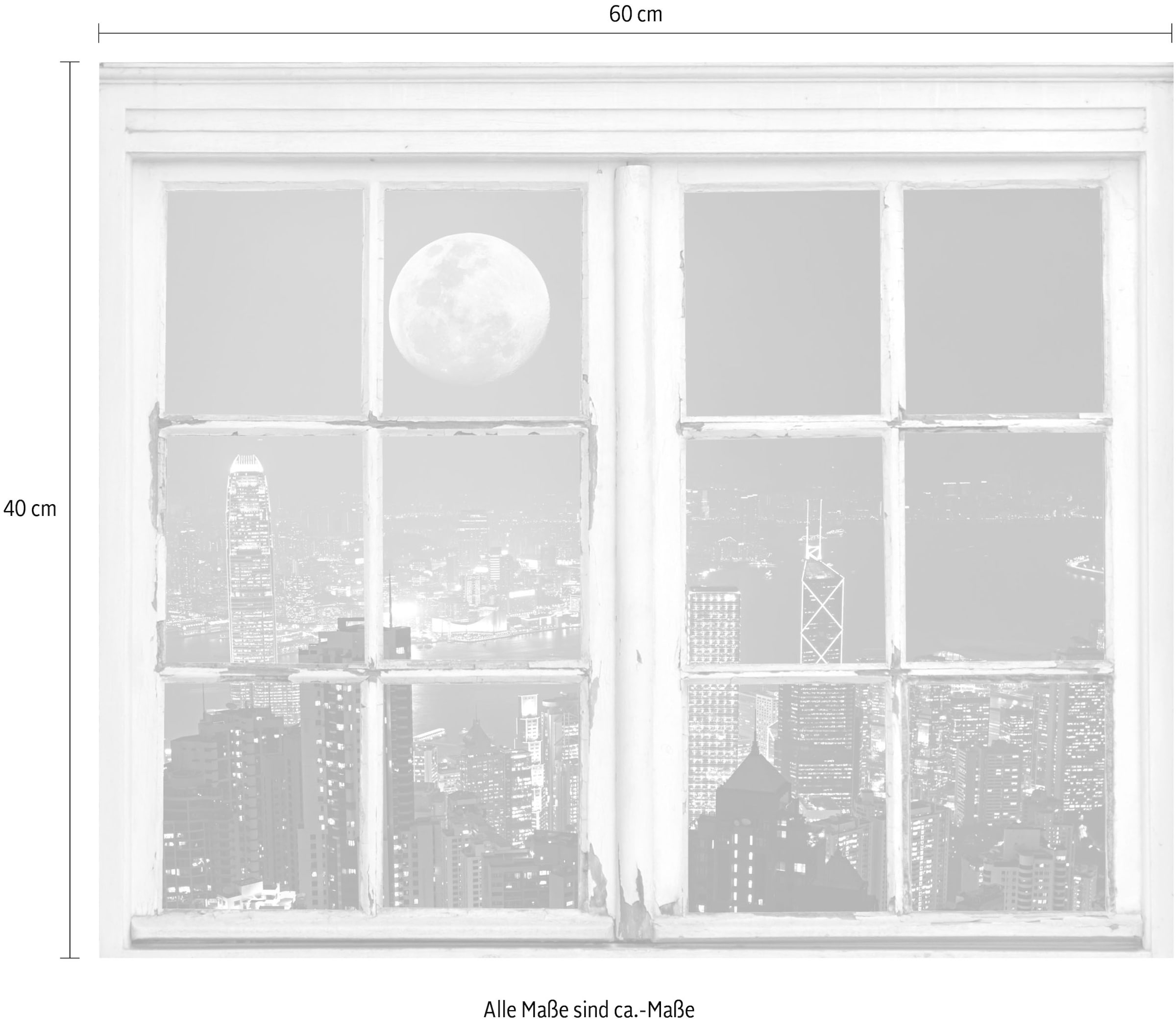 queence Wandsticker »New York City bei Nacht«, Wandsticker, Wandbild, selbstklebend, Amerika