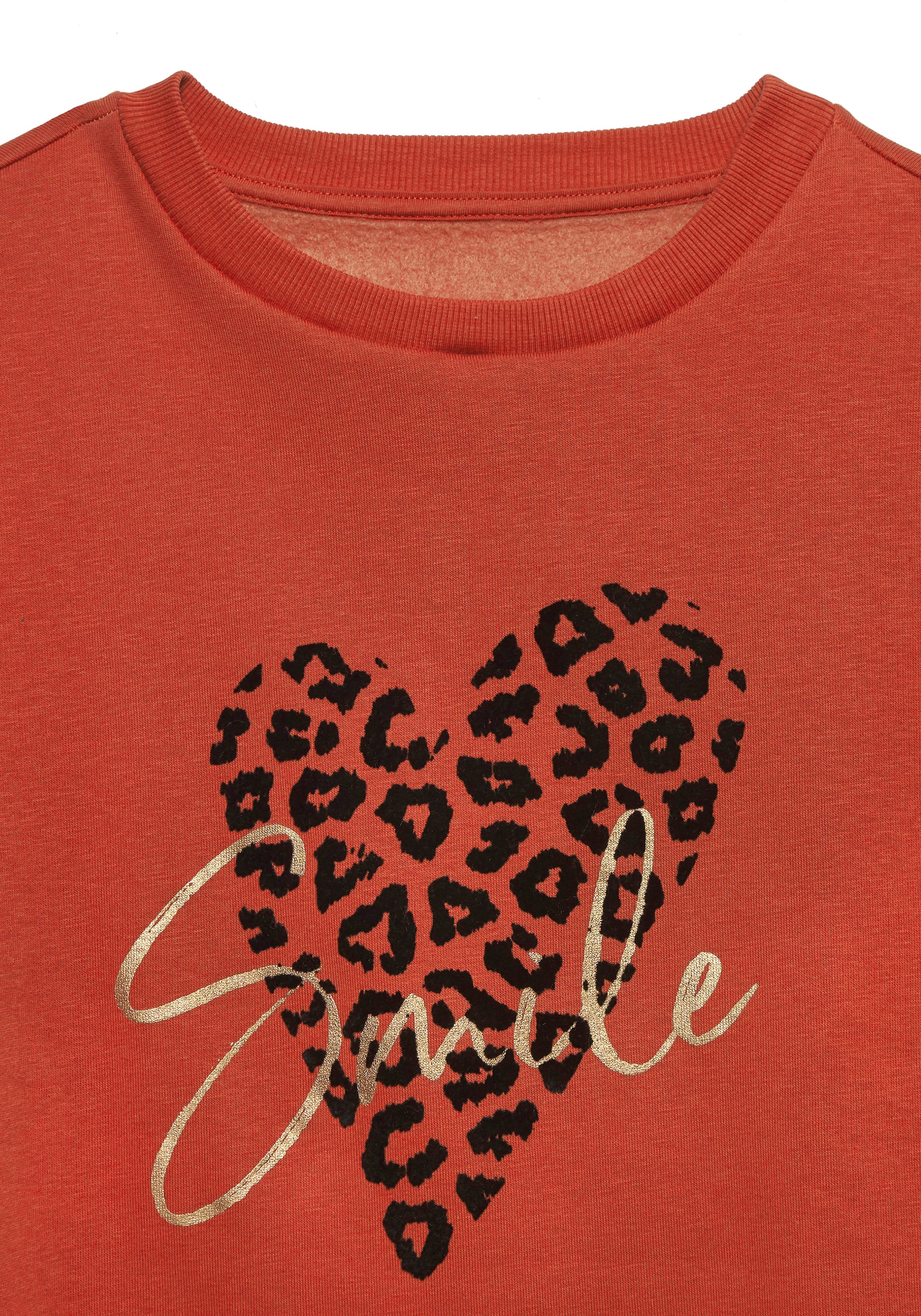LASCANA Sweatshirt, mit Herz-Leo-Druck, Loungewear