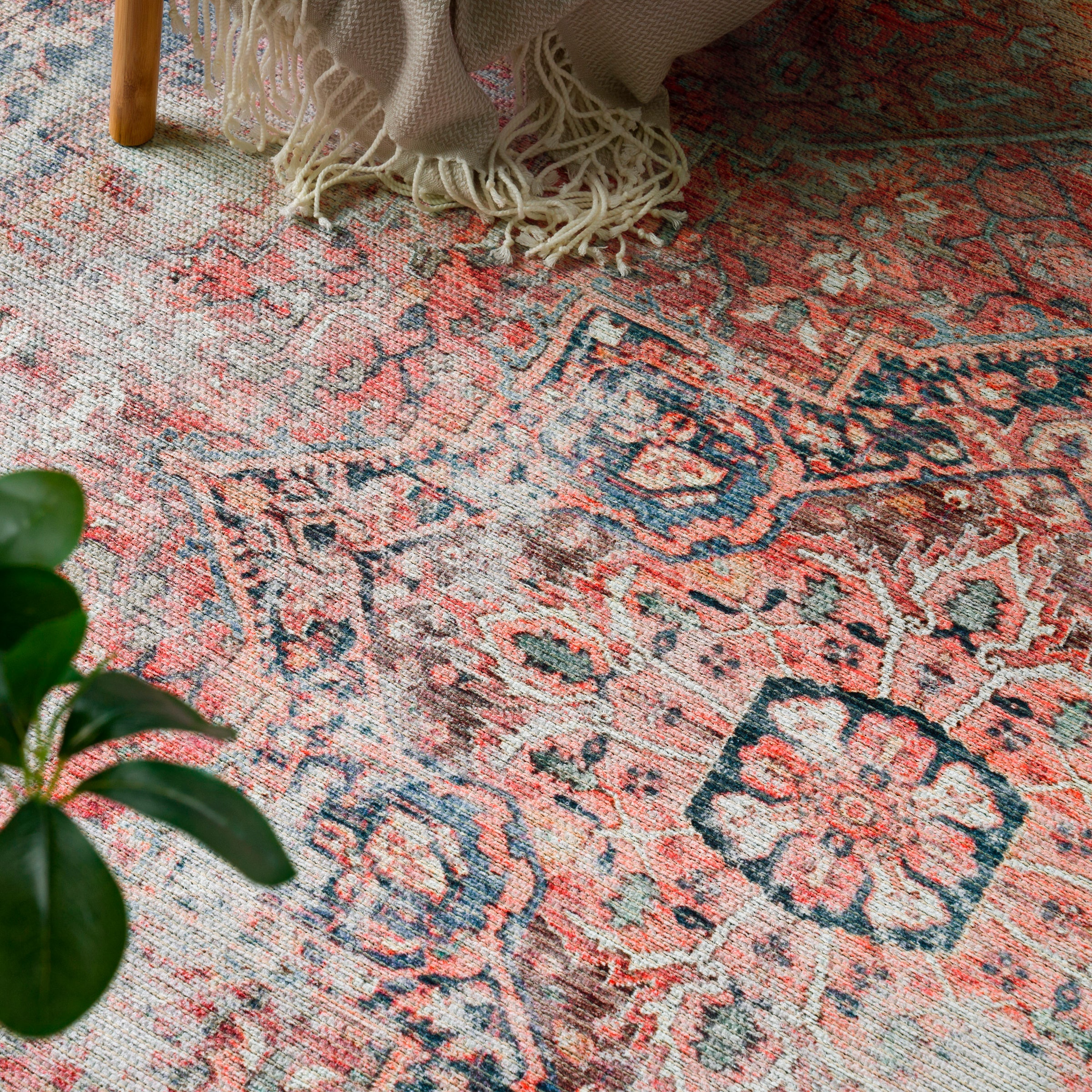 Paco Home Teppich »Lyon 333«, rund, 4 mm Höhe, Kurzflor, Orient-Optik, Vintage Design, waschbar
