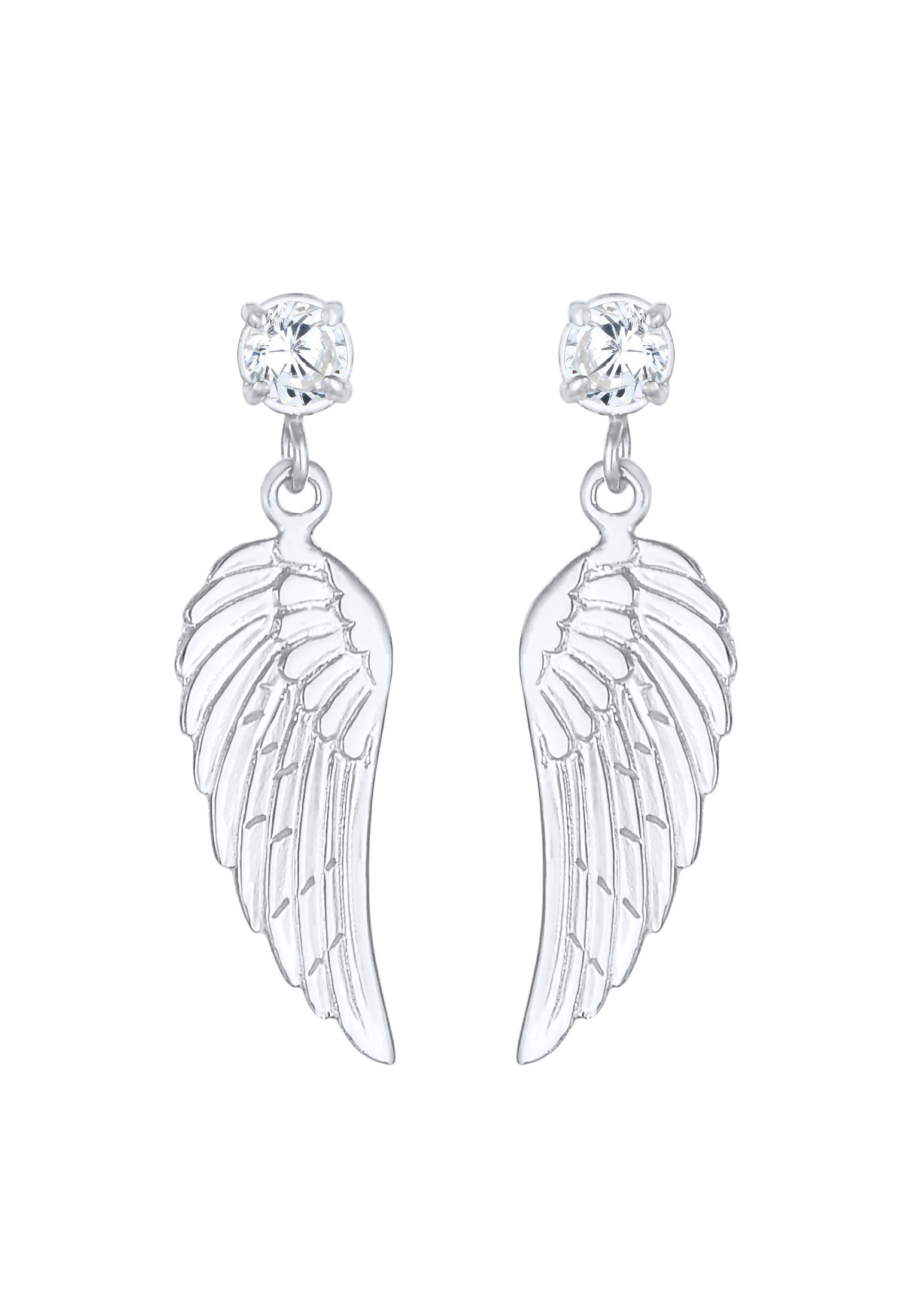Nenalina Paar Ohrstecker »Ohrringe Flügel Glücksbringer Zirkonia Hänger 925 Silber«
