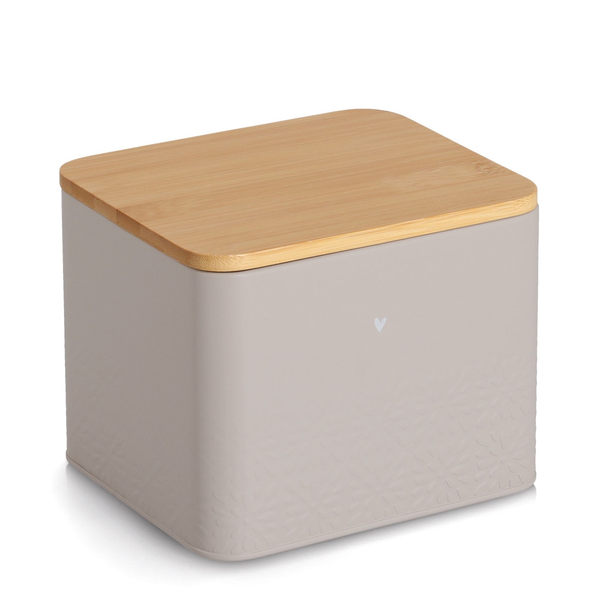 Zeller Present Vorratsdose »Dosen mit Bambusdeckel, 3tlg., "Heart"« 9,5x9,5x13,5 (950 ml), 14x11x11,2 (1200 ml), 18x15,7x14,5 (3000 ml) cm