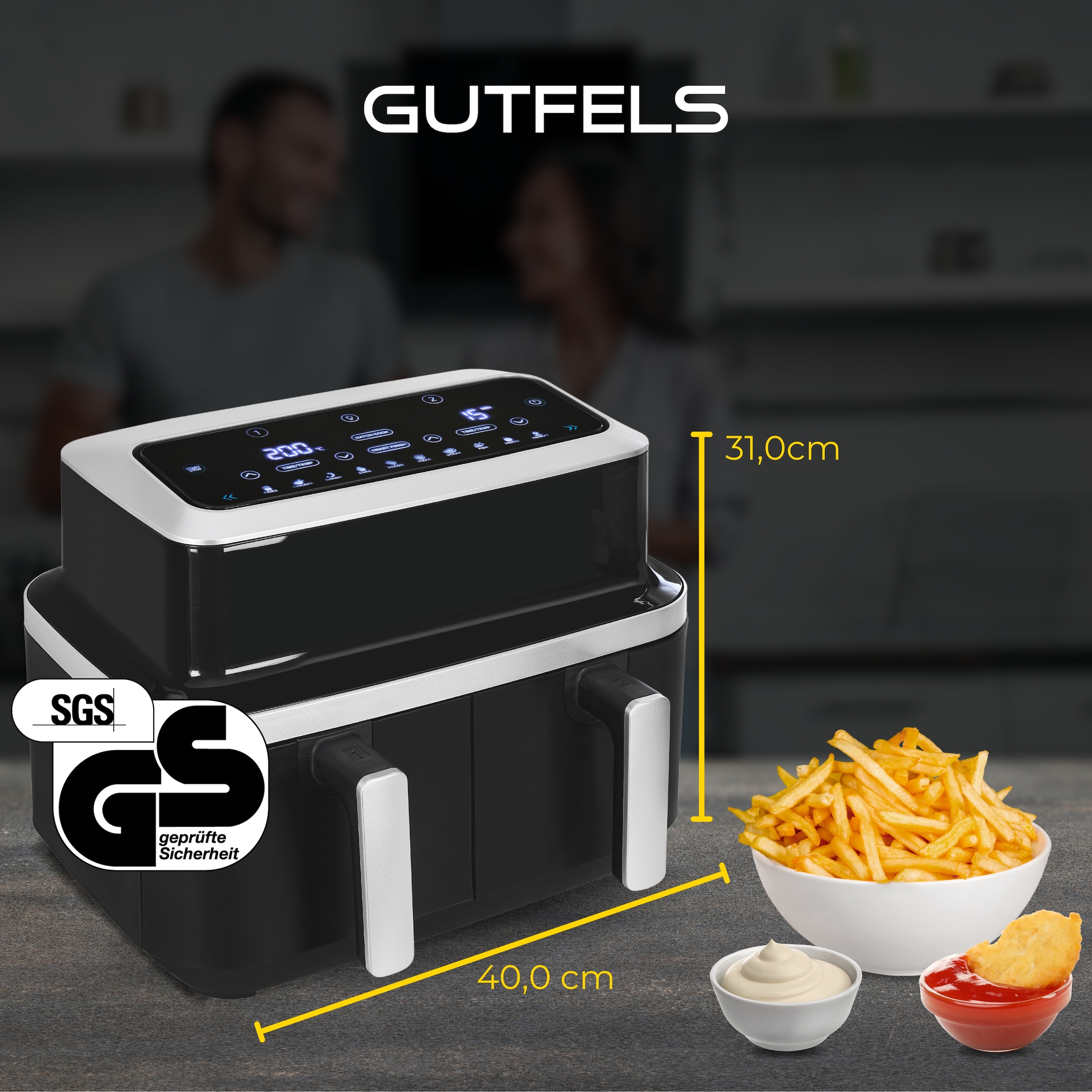 Gutfels Fritteuse »AIRFRY 5010« 2600 W 8,5 L  ·  2x 4,2 L
