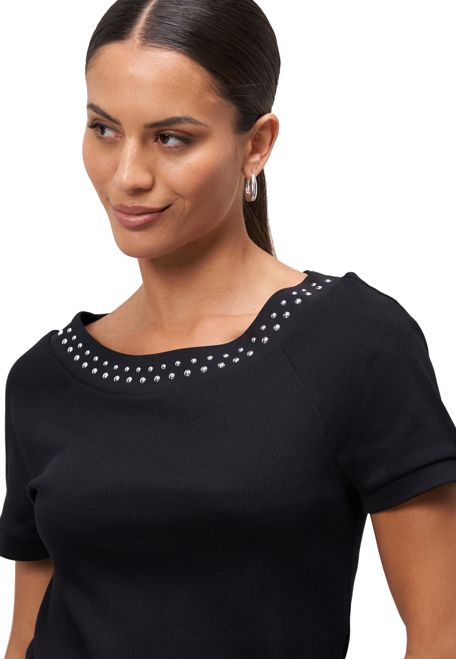 Zero Kurzarmshirt »Shirt mit Nieten«
