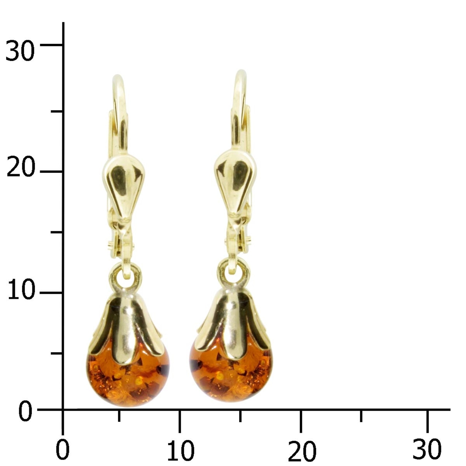 OSTSEE-SCHMUCK Paar Ohrhänger »- Glöckchen - Gold 333/000 - Bernstein«