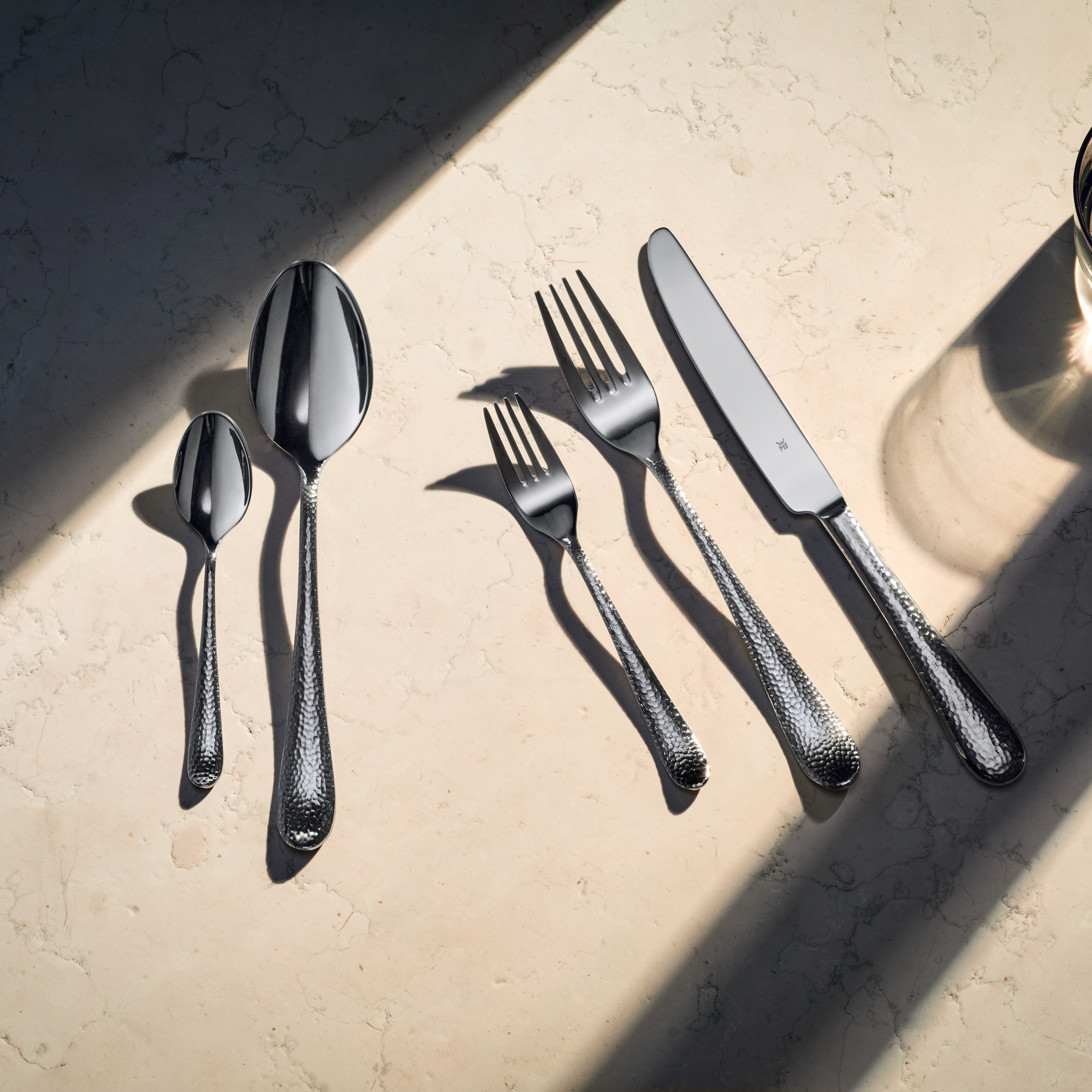WMF Besteck-Set »Sitello«, (Set, 60 tlg.), geschmiedete Messer, farbecht, Wellenschliff, spülmaschinenfest