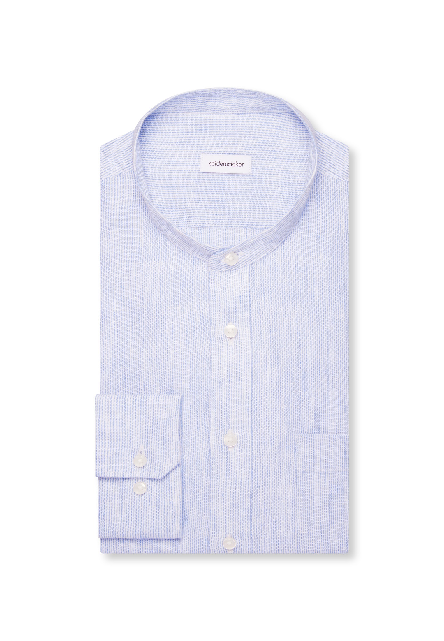 seidensticker Leinenhemd »Schwarze Rose« Slim 1/1 Stehkragen Gestreift