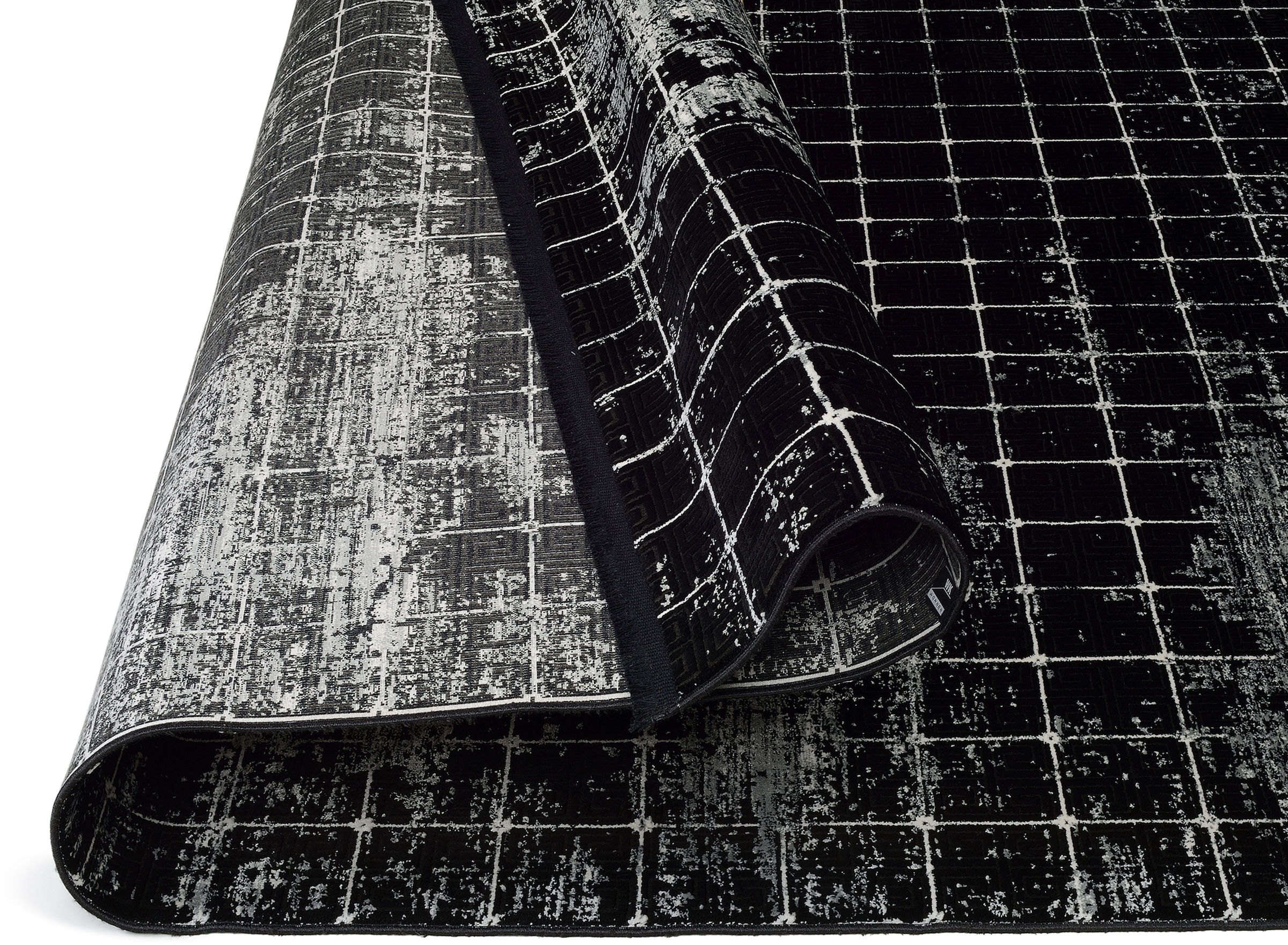 WK WOHNEN Teppich »BLACKLINE QUADRO« rechteckig 8 mm Höhe fein eingefasst, sowie speziell veredelt, besonders flache Struktur