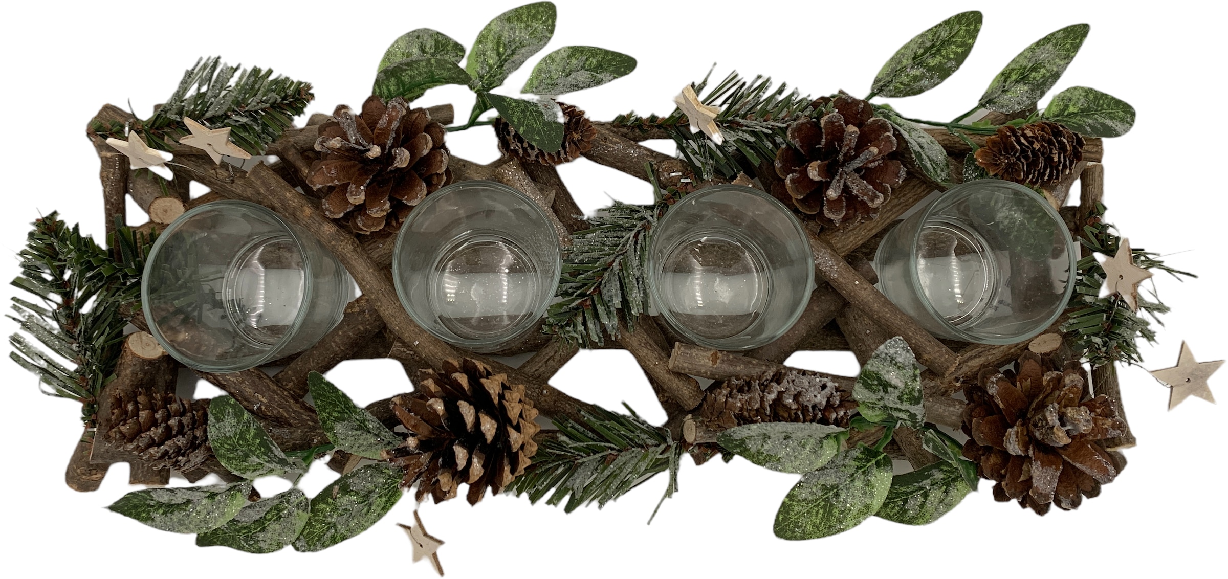 Home affaire Adventsleuchter St.), Zapfen L. geschmückt, 40cm ca. bei Blättern, Sternen Tannenzweigen, UNIVERSAL online »Weihnachtsdeko«, + mit (1