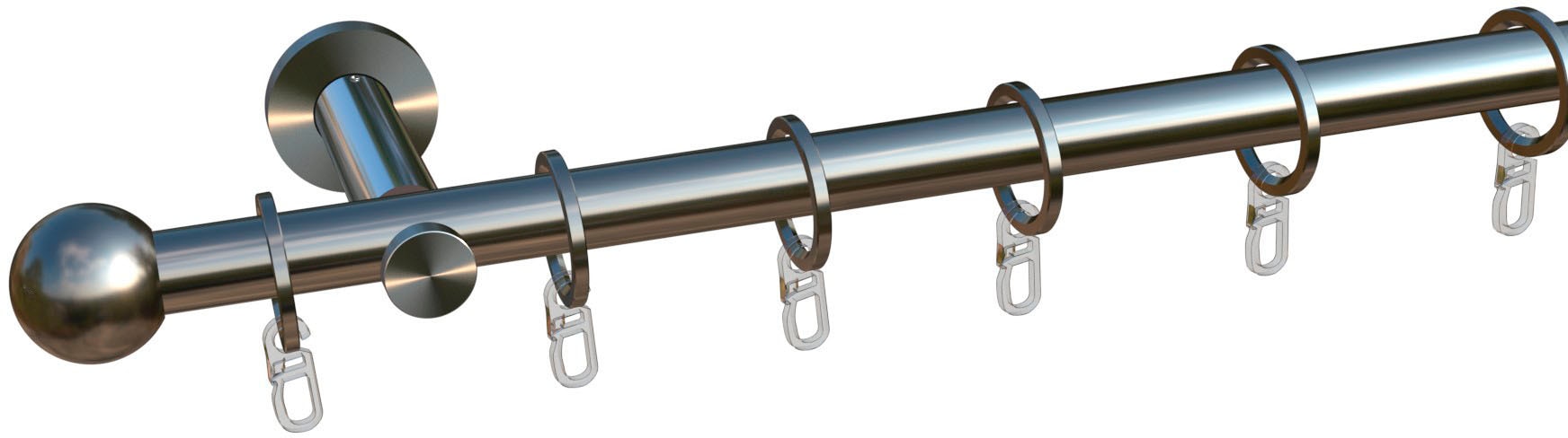 indeko Gardinenstange »Formentor« Ø 16 mm 1 läufig-läufig Fixmaß Komplett-Set inkl. Ringen und Montagematerial