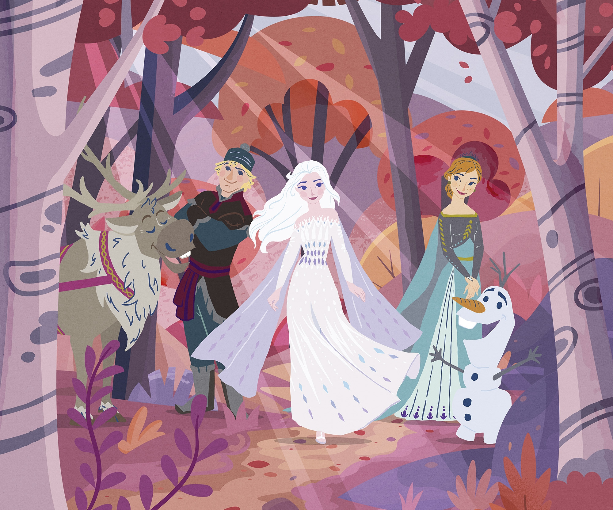 Komar Kindertapete »Disney Frozen Forest Friendship«, bedruckt