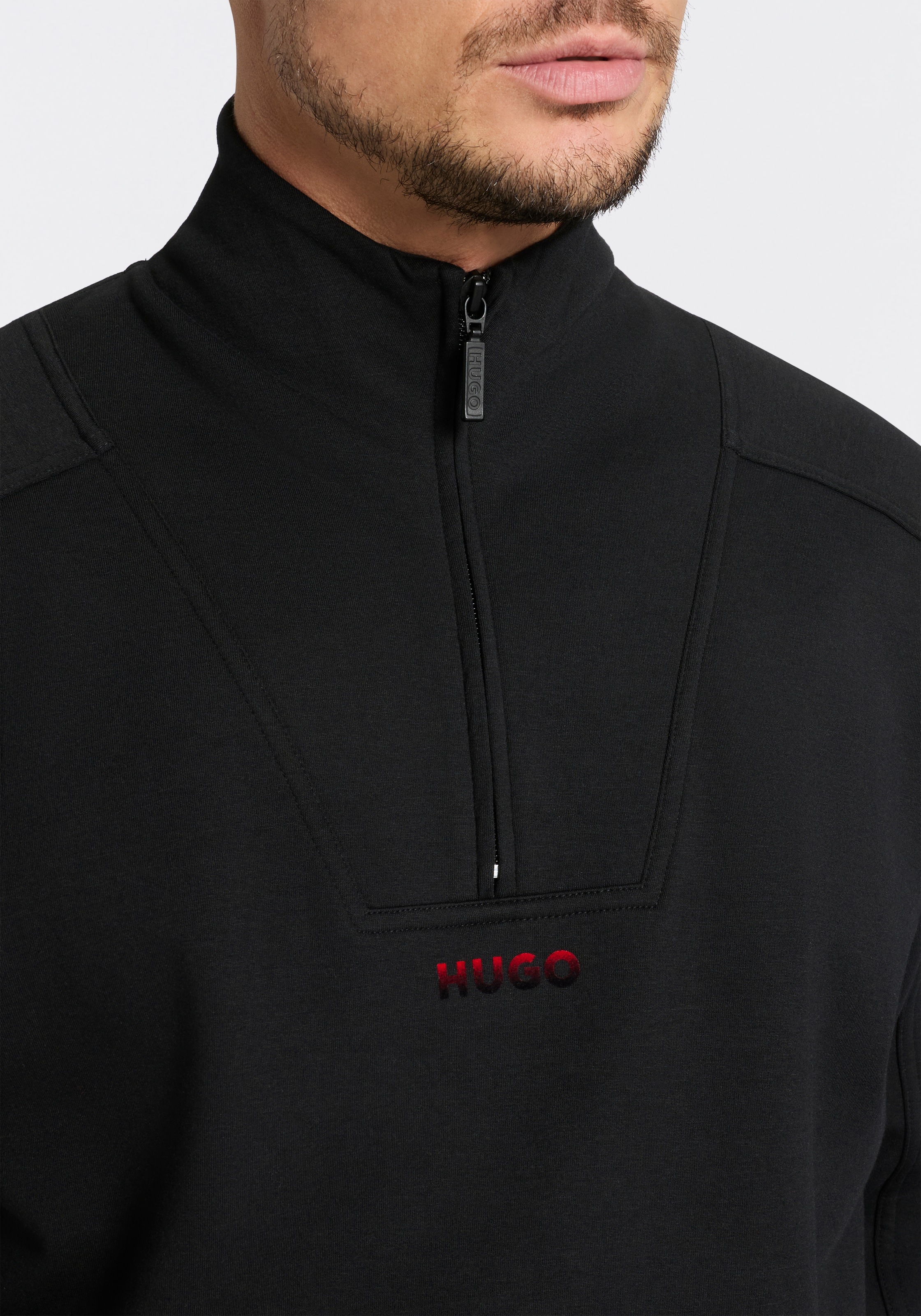 HUGO Underwear Sweatshirt , Troyerkragen mit Reißverschluss
