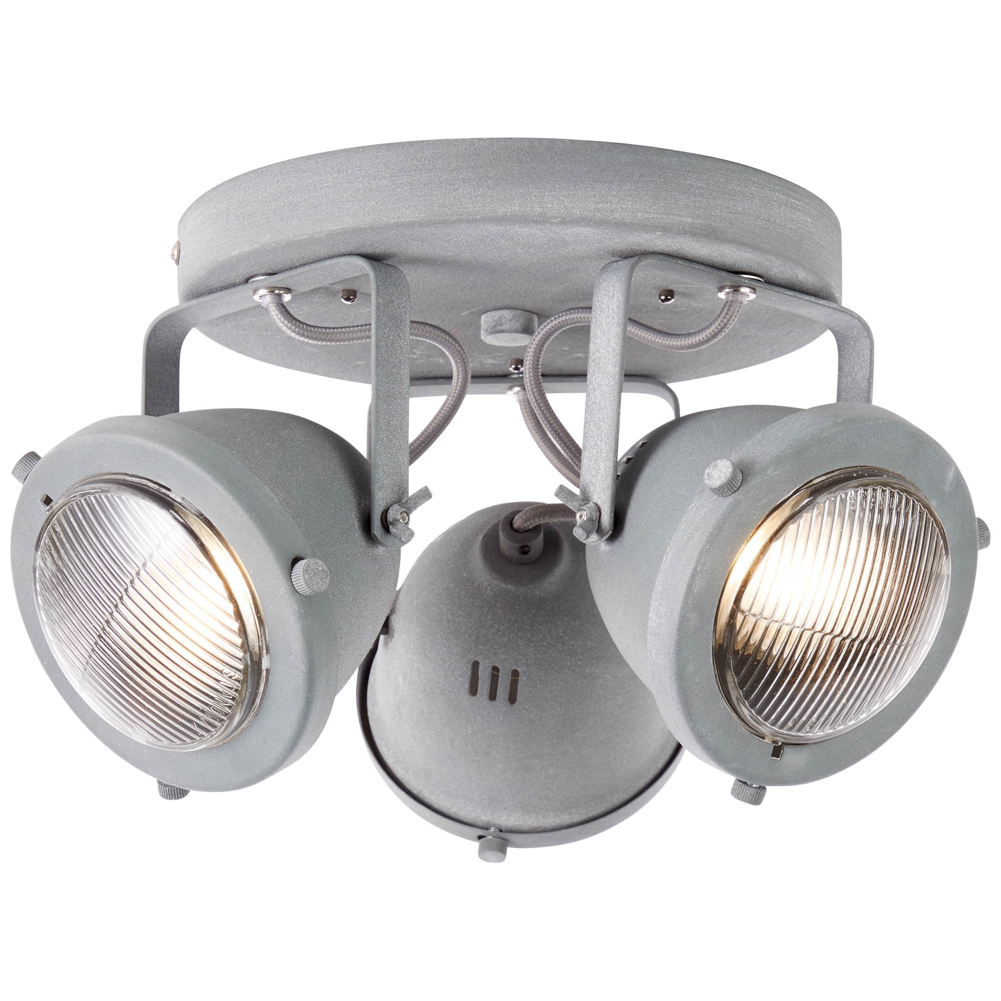Brilliant Deckenstrahler »Carmen«, 3 flammig, Leuchtmittel GU10 | LED wechselbar, LED Spotrondell 3flg grau Beton