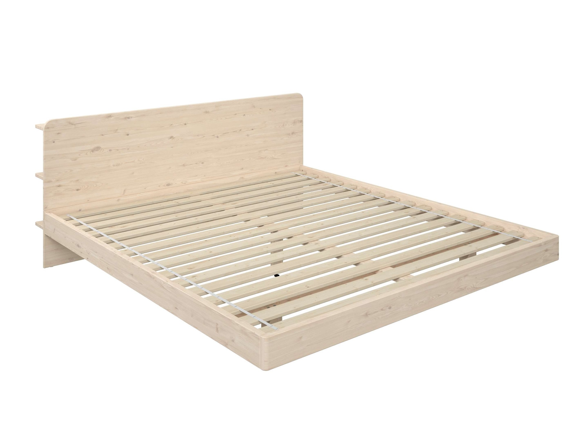 OTTO home Massivholzbett »Amaliah Schwebebett, versteckte Regale hinter dem Kopfteil,« schwebender Effekt, mit Lattenrost, modernes Design, stabile Qualität