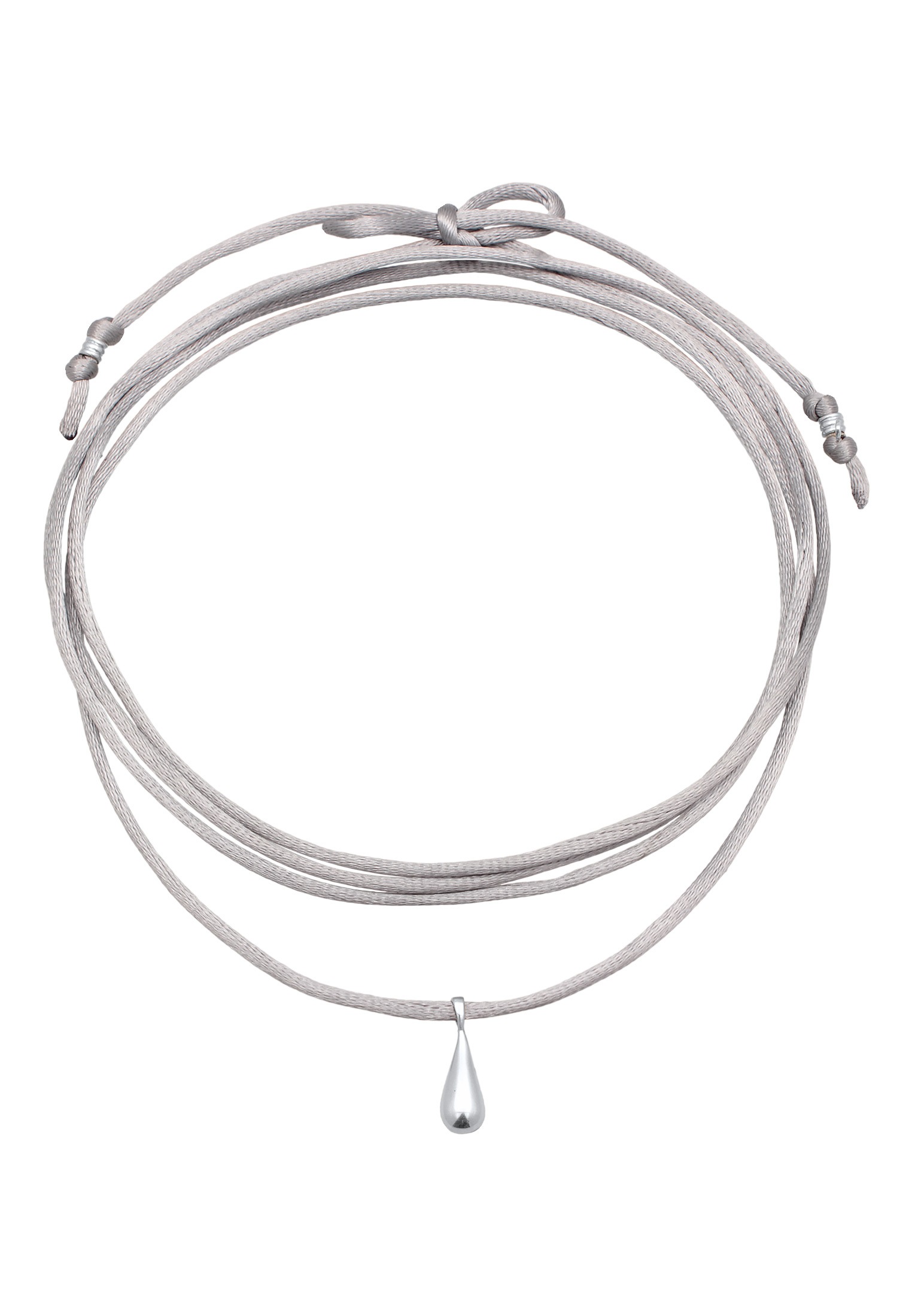 Elli Kette mit Anhänger »Halskette Satinband Tropfen Anhänger 925 Silber«