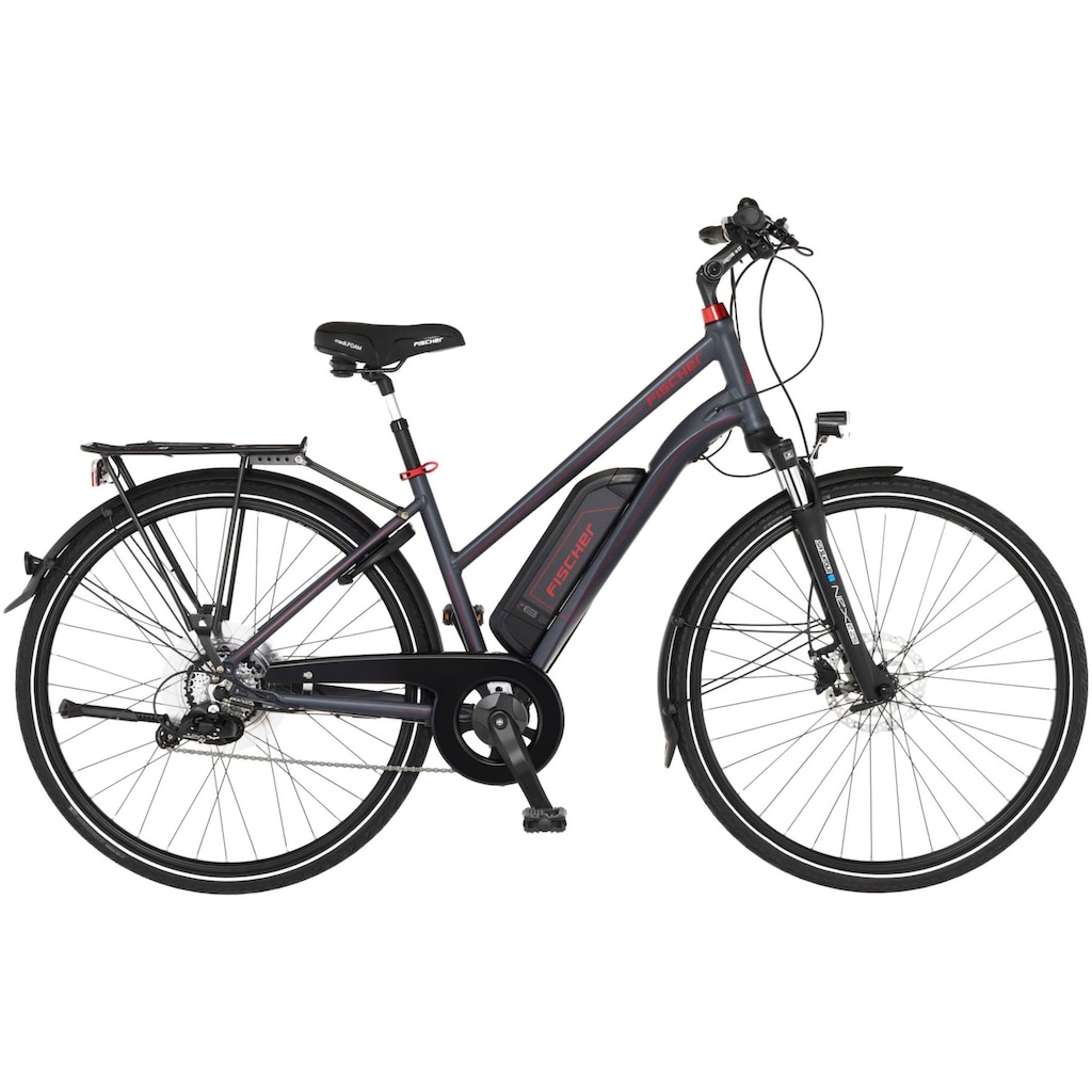 FISCHER Fahrrad E-Bike »VIATOR 1.0 Diamant 50«, 8 Gang, Shimano, Acera, Heckmotor 250 W, (mit Faltschloss)