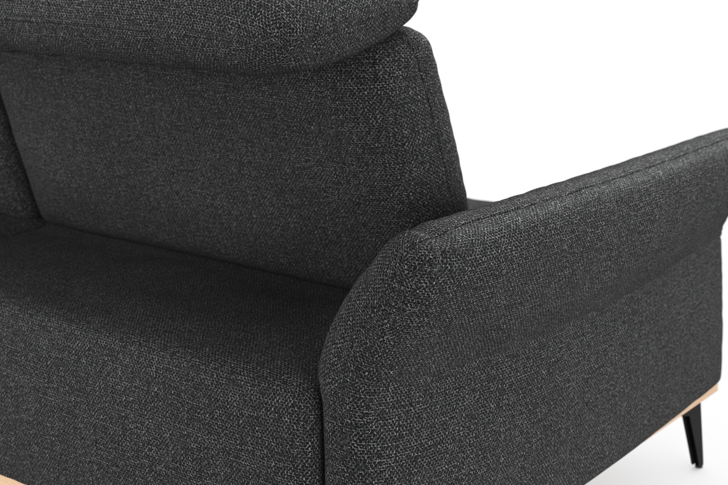 Places of Style Ecksofa »Fjord L-Form«, massiv, wahlweise mit Armlehnfunktion, Kopf- Sitztiefenverstellung