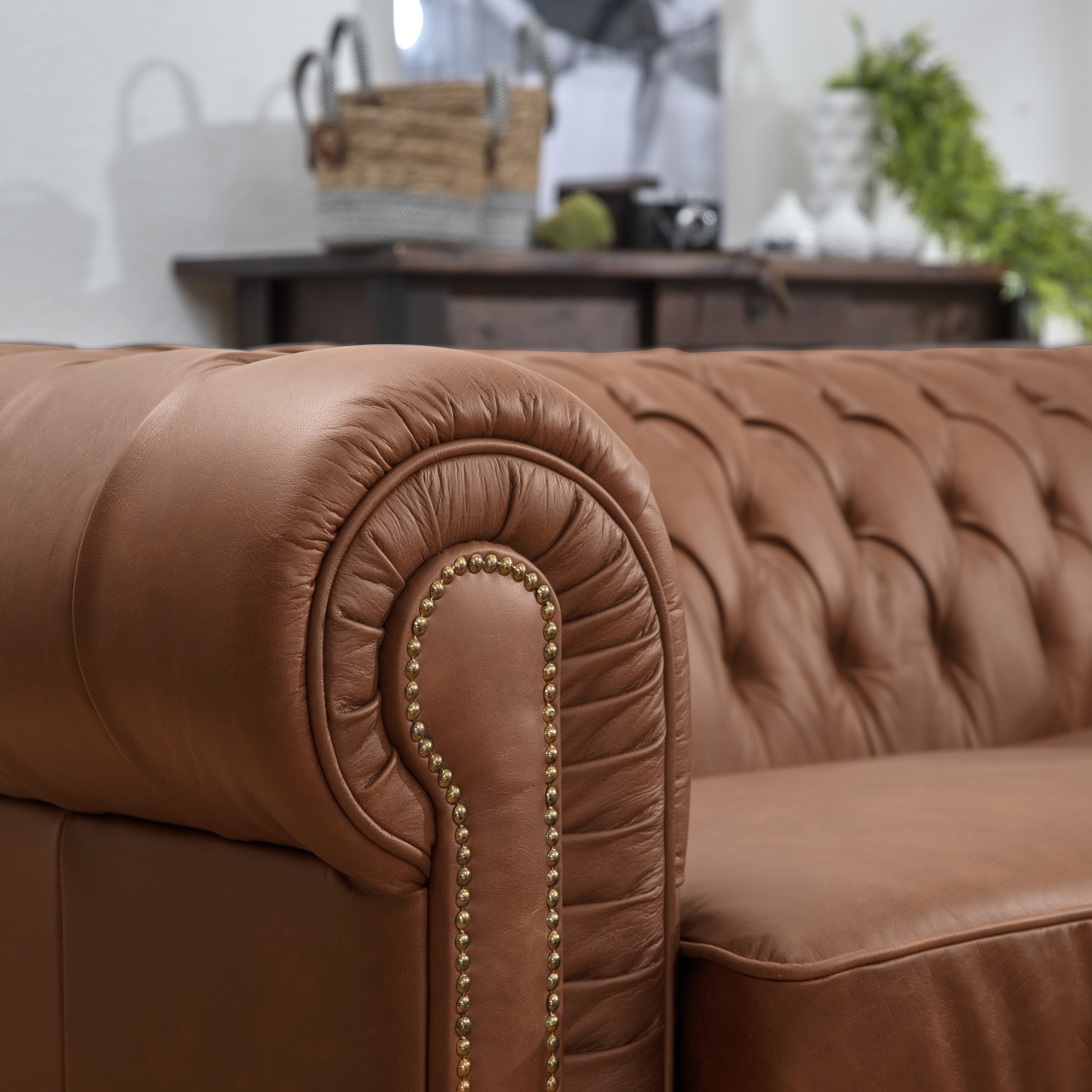 Max Winzer® Sessel »Norwin, Loungesessel, Chesterfield mit Ziernägeln in der Chatose,«, Clubsessel, klassisch, edel, modern und bequem