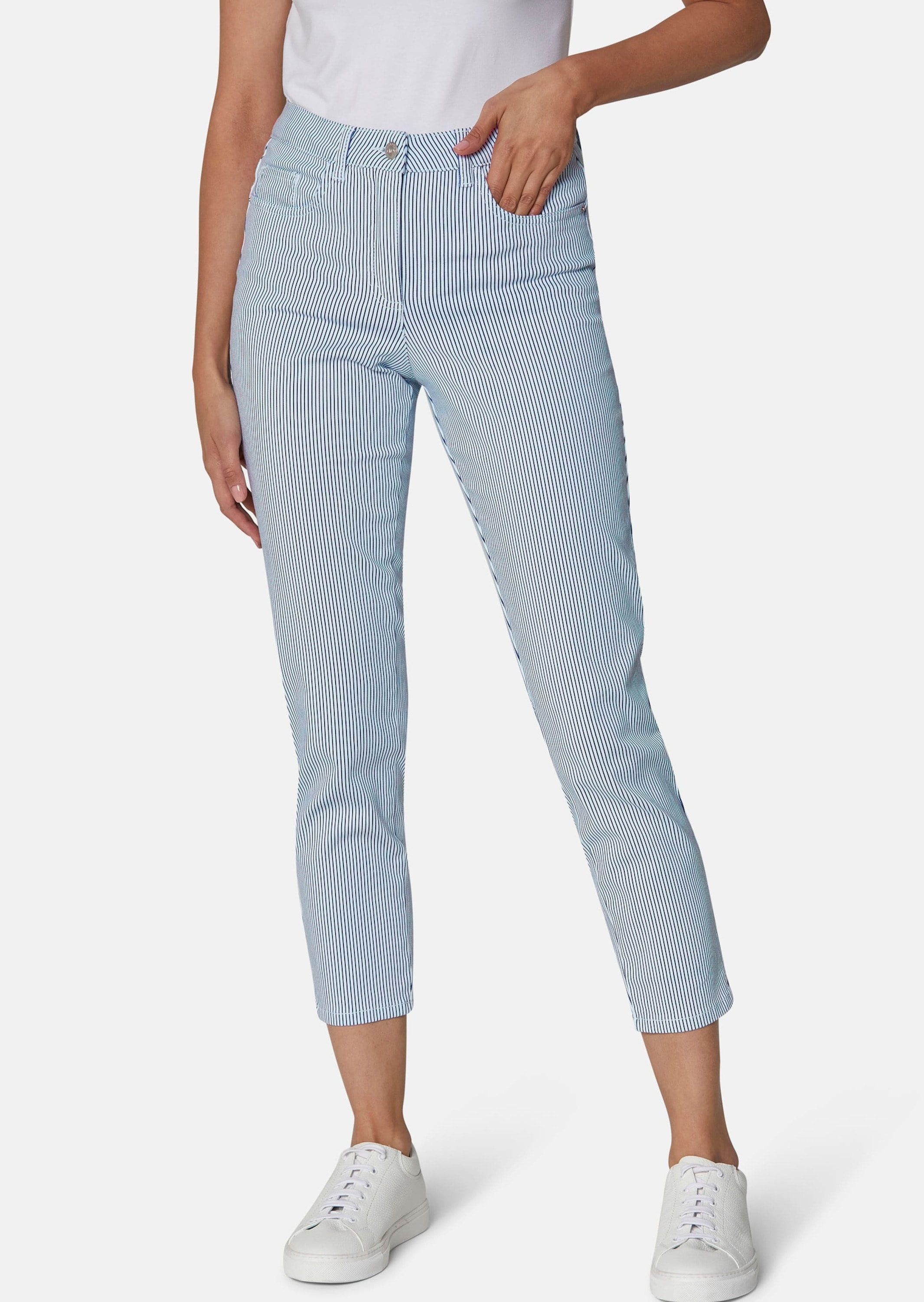 MADELEINE Regular-fit-Jeans »Jeans Fein gestreifte Jeans«