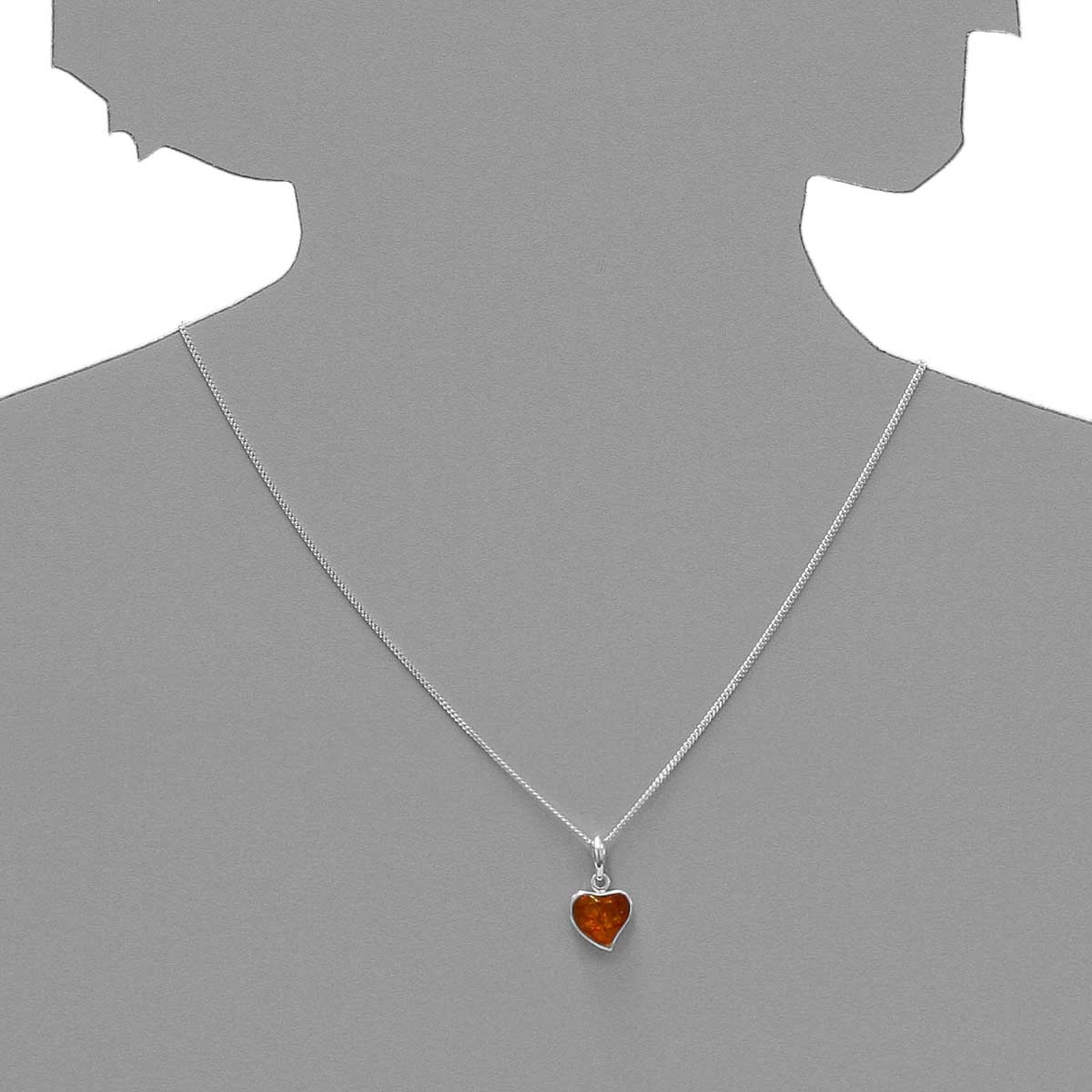 OSTSEE-SCHMUCK Kette mit Anhänger »- Herz - Silber 925/000 - Bernstein«