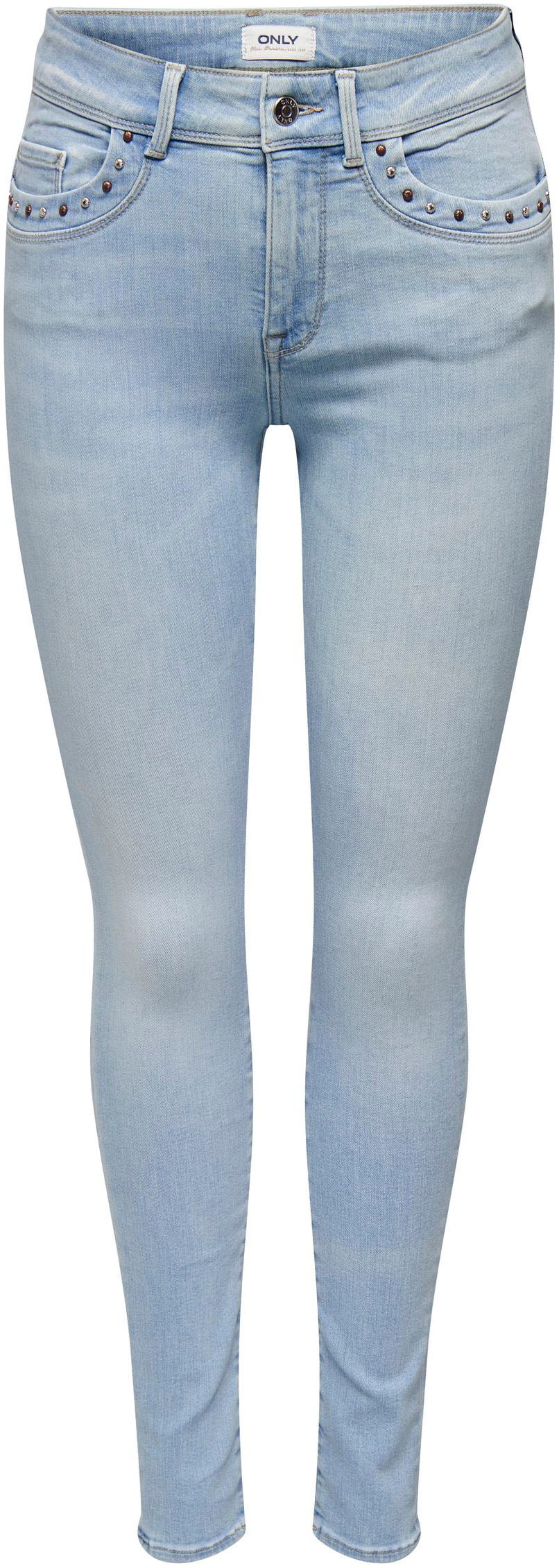 ONLY Skinny-fit-Jeans »ONLBLUSH MW DECO SK DNM FG« mit Ziernieten