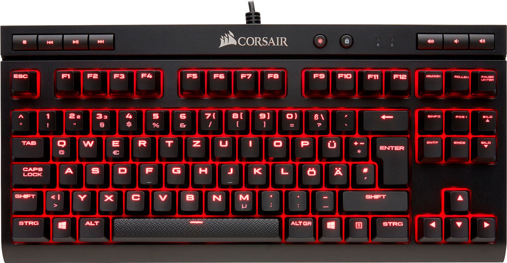 Corsair Gaming-Tastatur »Gaming Keyboard K63 Black Mechanical Cherry MX Red LED«, (USB-Durchschleife)