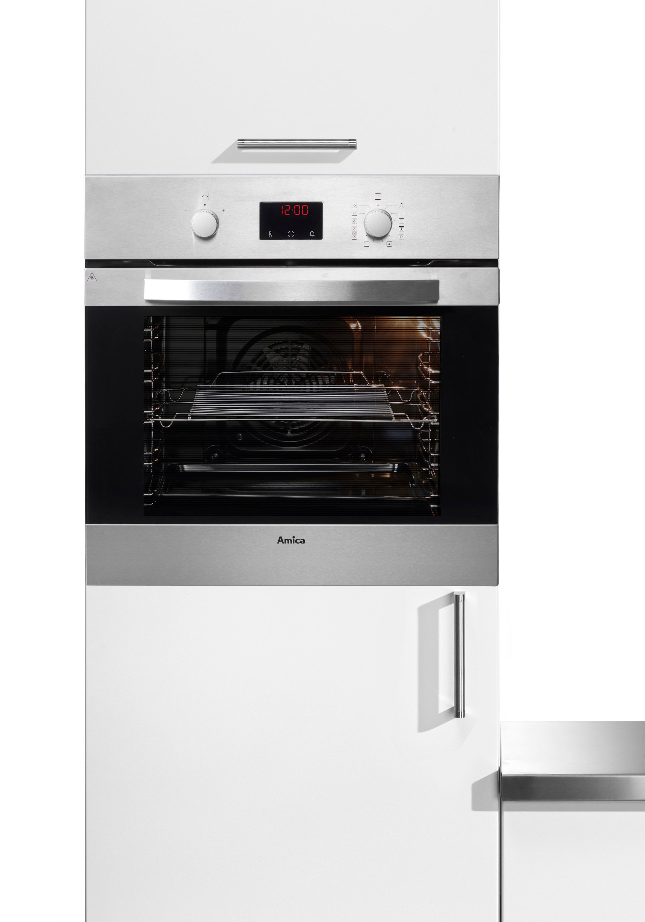 Amica Backofen  »10223.3eEHiTsrPrDJX EBP 13624 E«, mit Teleskopauszug nachrüstbar, Pyrolyse-Selbstreinigung