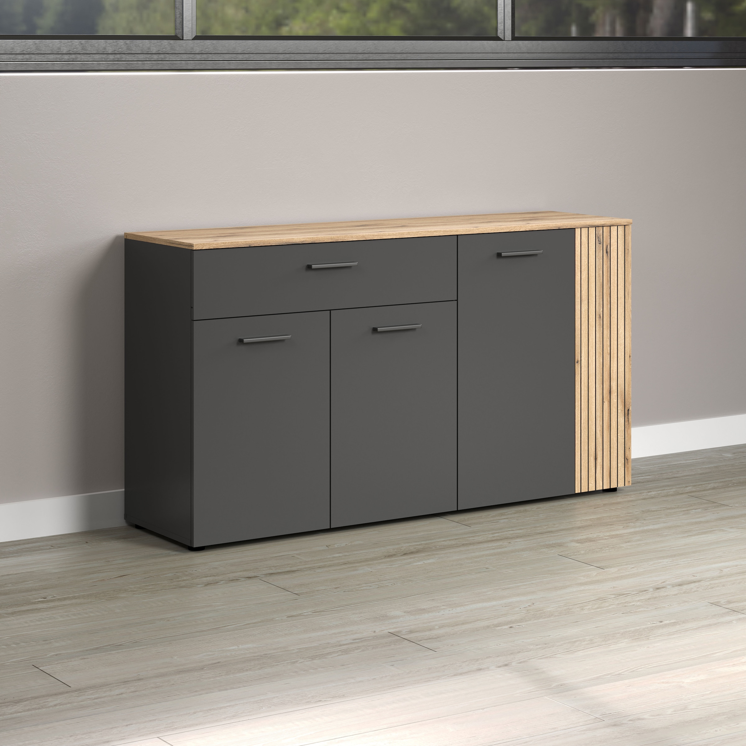 INOSIGN Sideboard »Estepona«, (1 St.), Kommode, Akustikpaneel-Look; Breite 150 cm