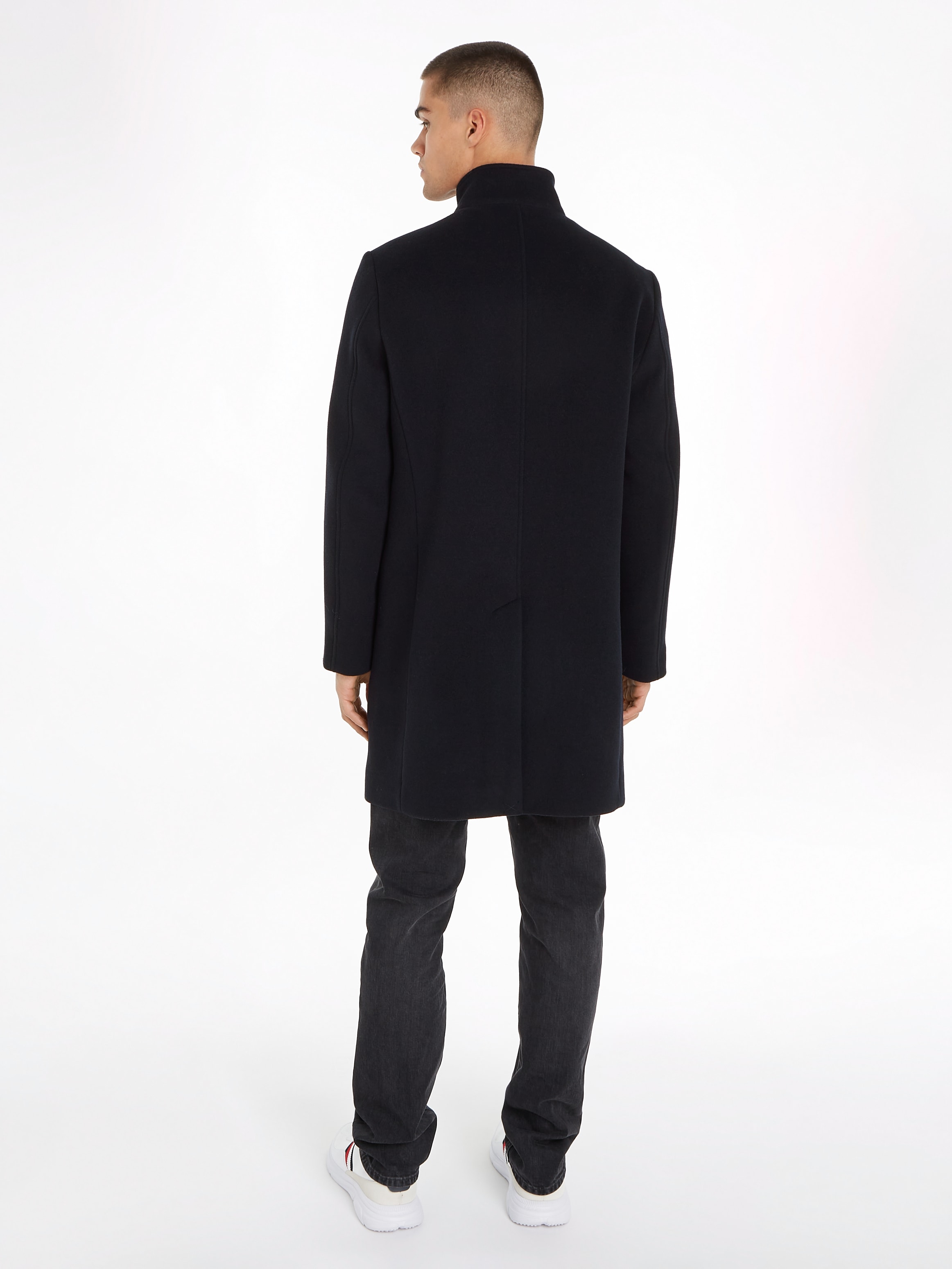 Tommy Hilfiger Wollmantel »DC STAND COLLAR WOOL MIX COAT«