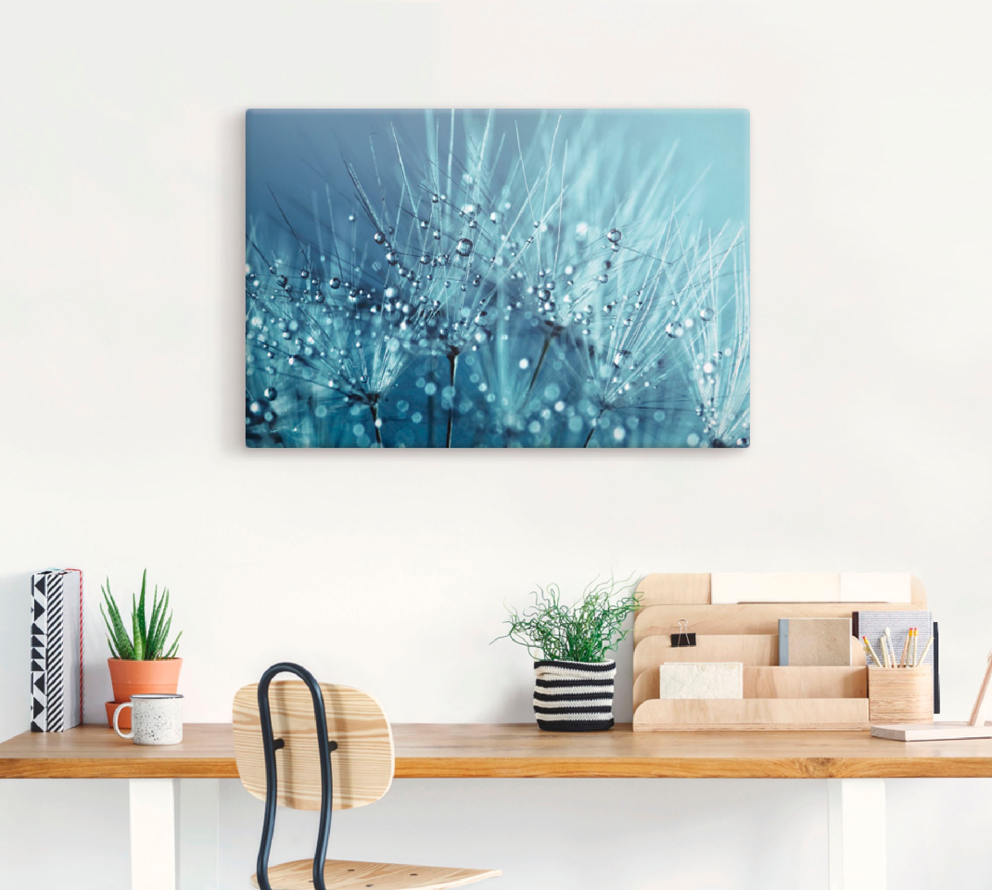 Artland Wandbild »Blaue glitzernde Pusteblume«, Blumen, (1 St.), als Leinwandbild, Poster in verschied. Größen