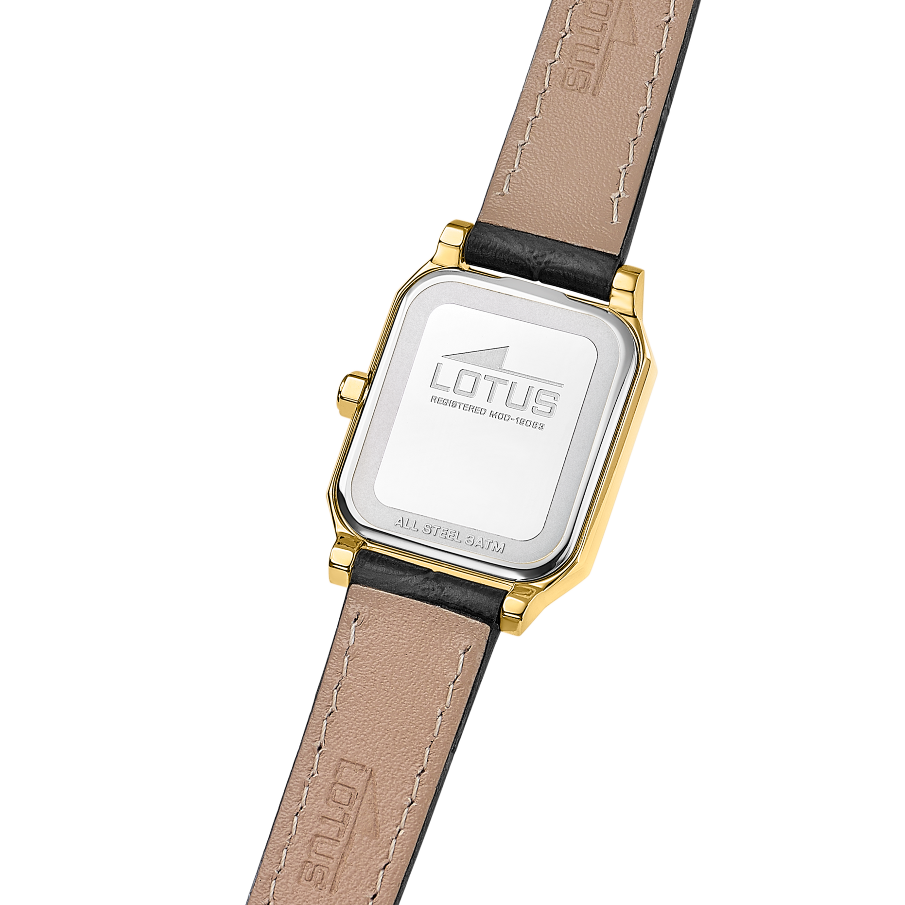 Lotus Quarzuhr »Square Series« Armbanduhr, Damenuhr, Lederarmband, analog, Tag