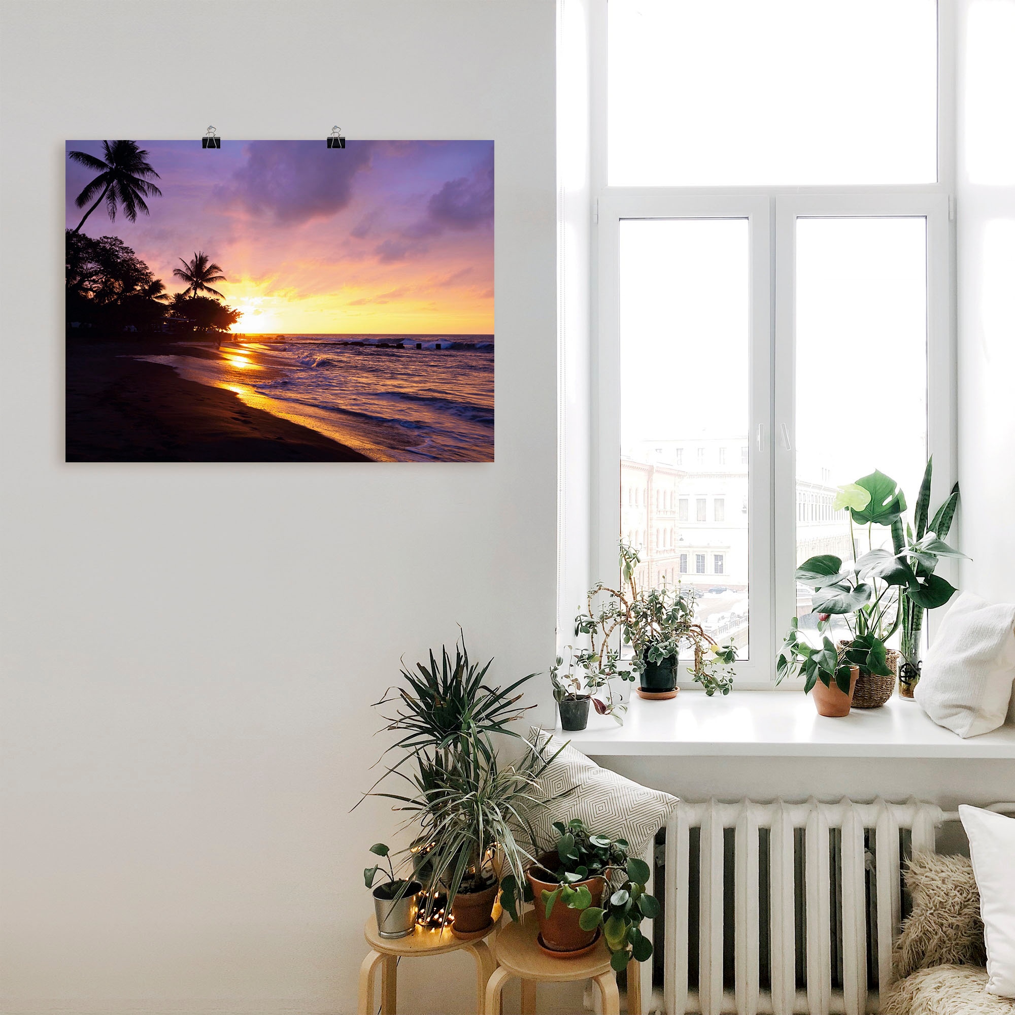 Artland Wandbild »Tropischer Strand« Sonnenaufgang & -untergang 1 Stk. tlg. als Alubild, Poster in verschied. Größen