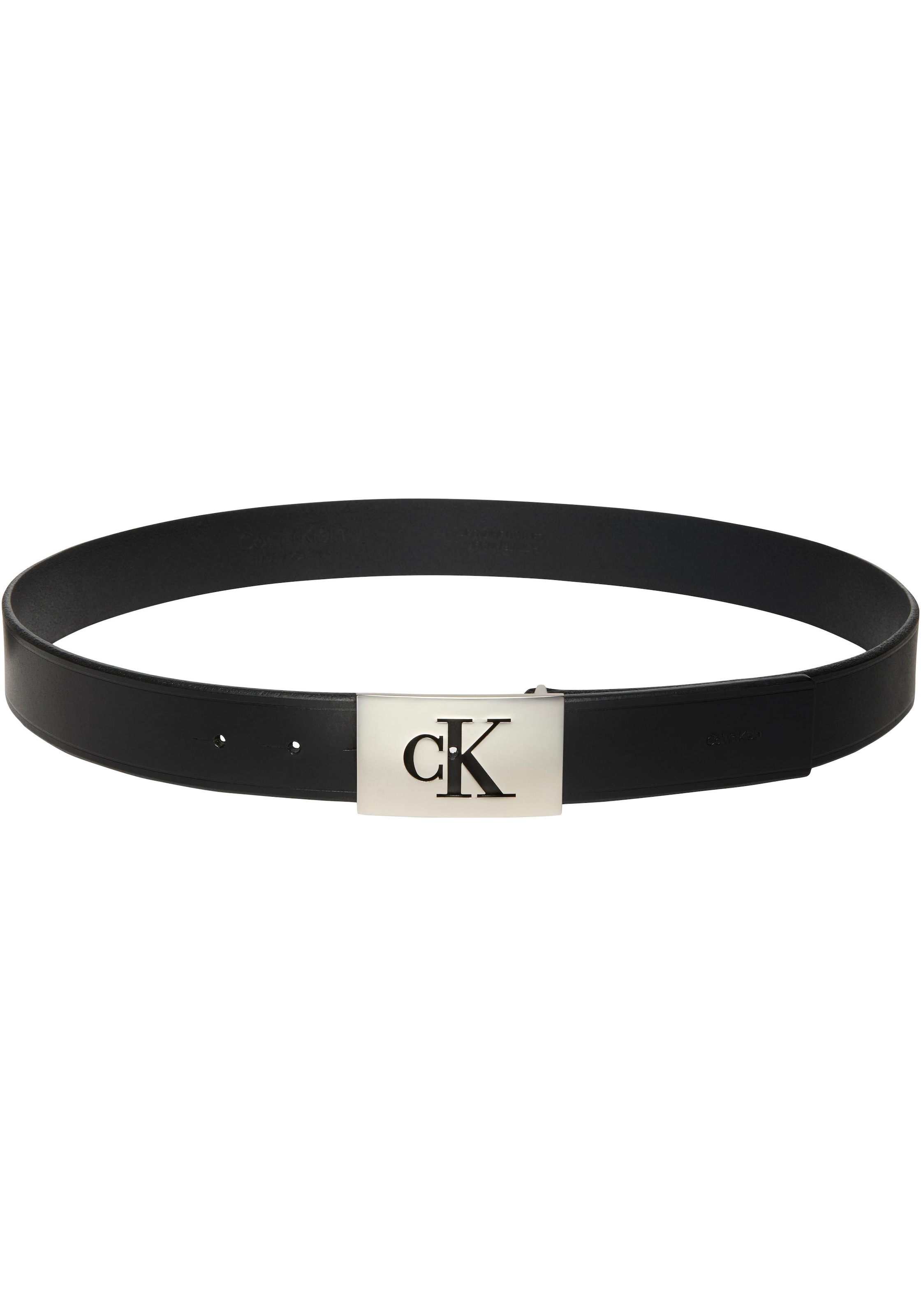 Calvin Klein Ledergürtel »SSNL MONO PLAQUE 35MM FIXED« Größenverstellbar mit Metallschließe