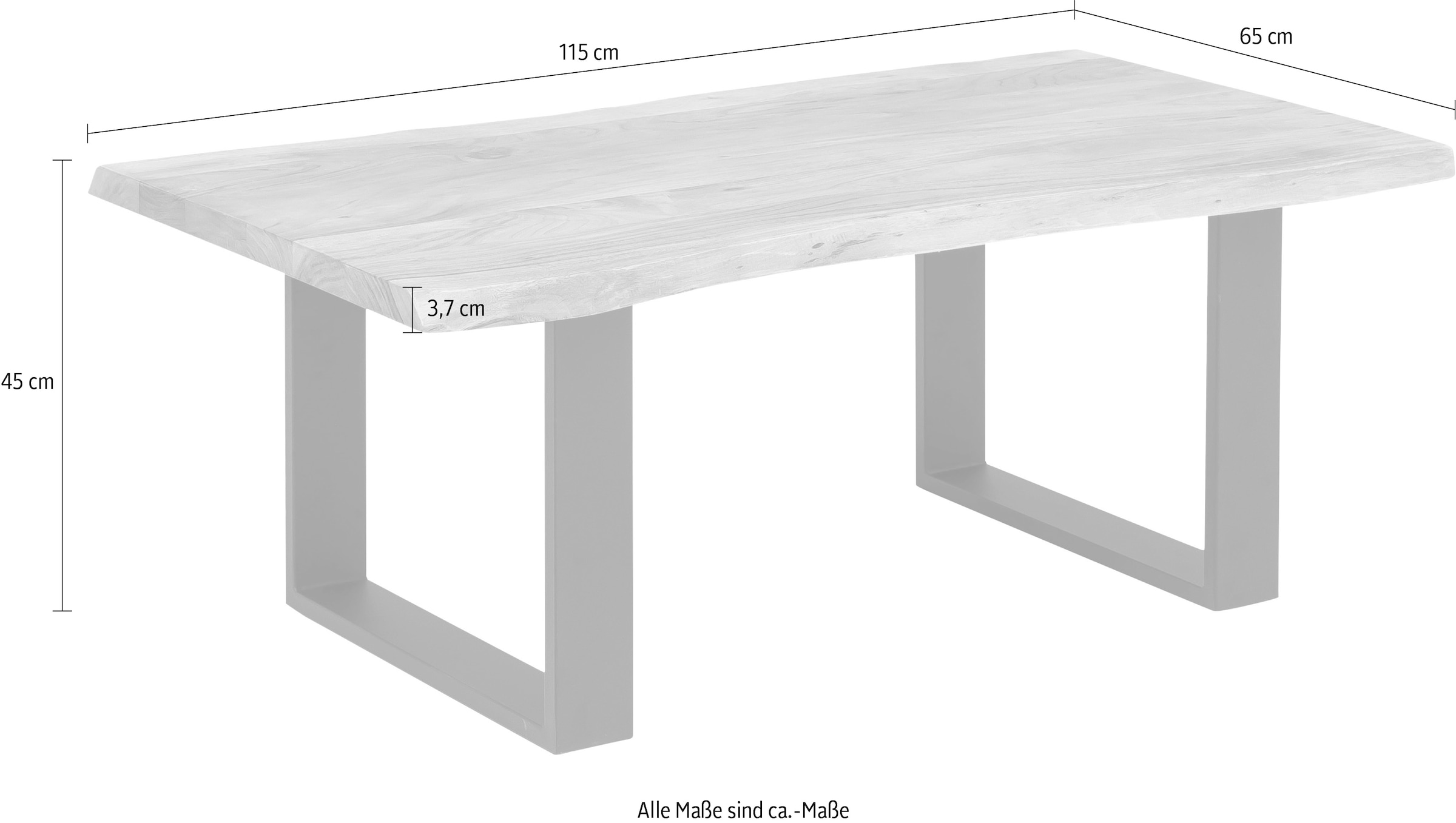 Home affaire Couchtisch »Manhattan« Akazie vollmassiv lackiert