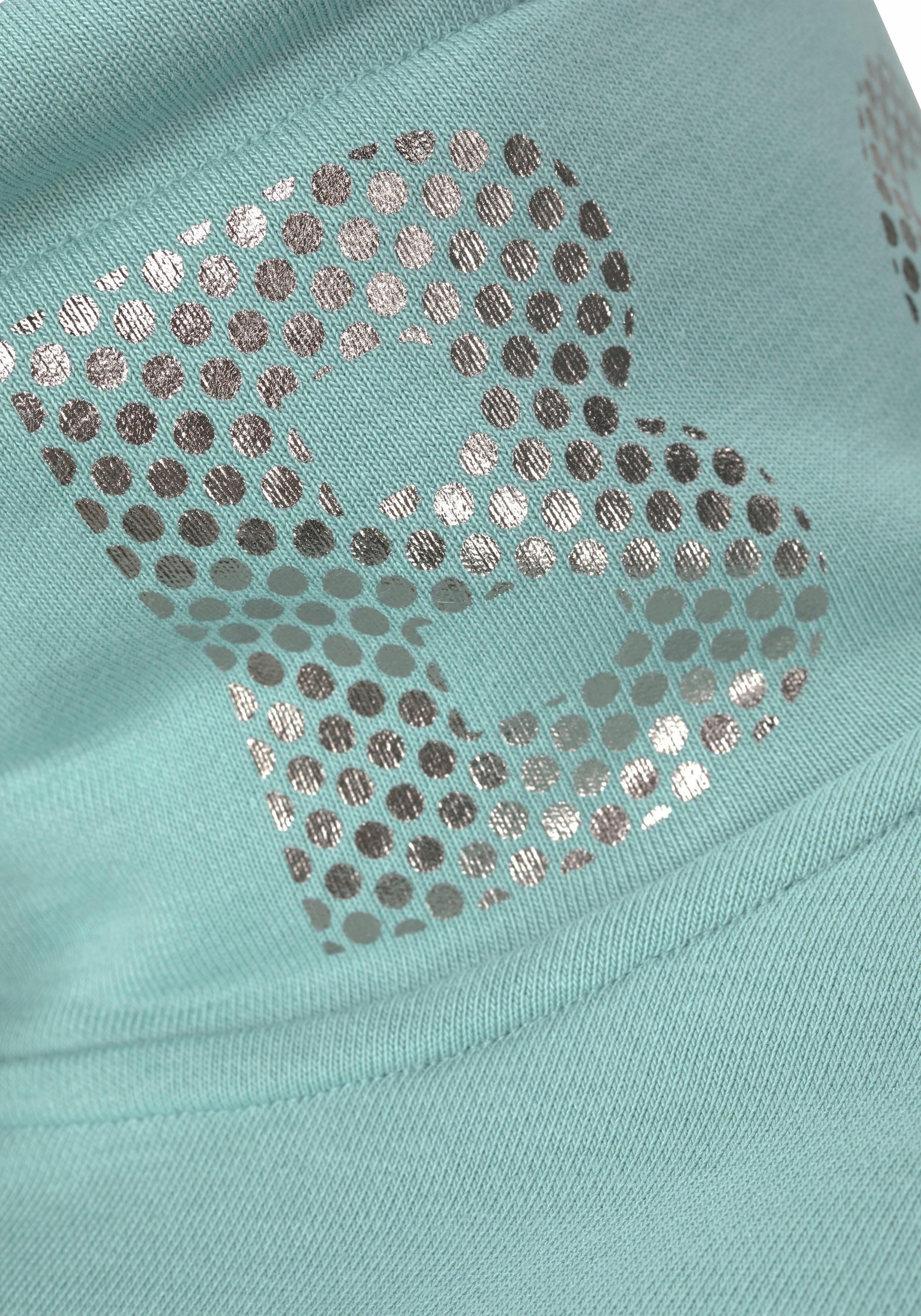 Bench. Sweatjacke, mit Glanzprint am Stehkragen, Loungeanzug