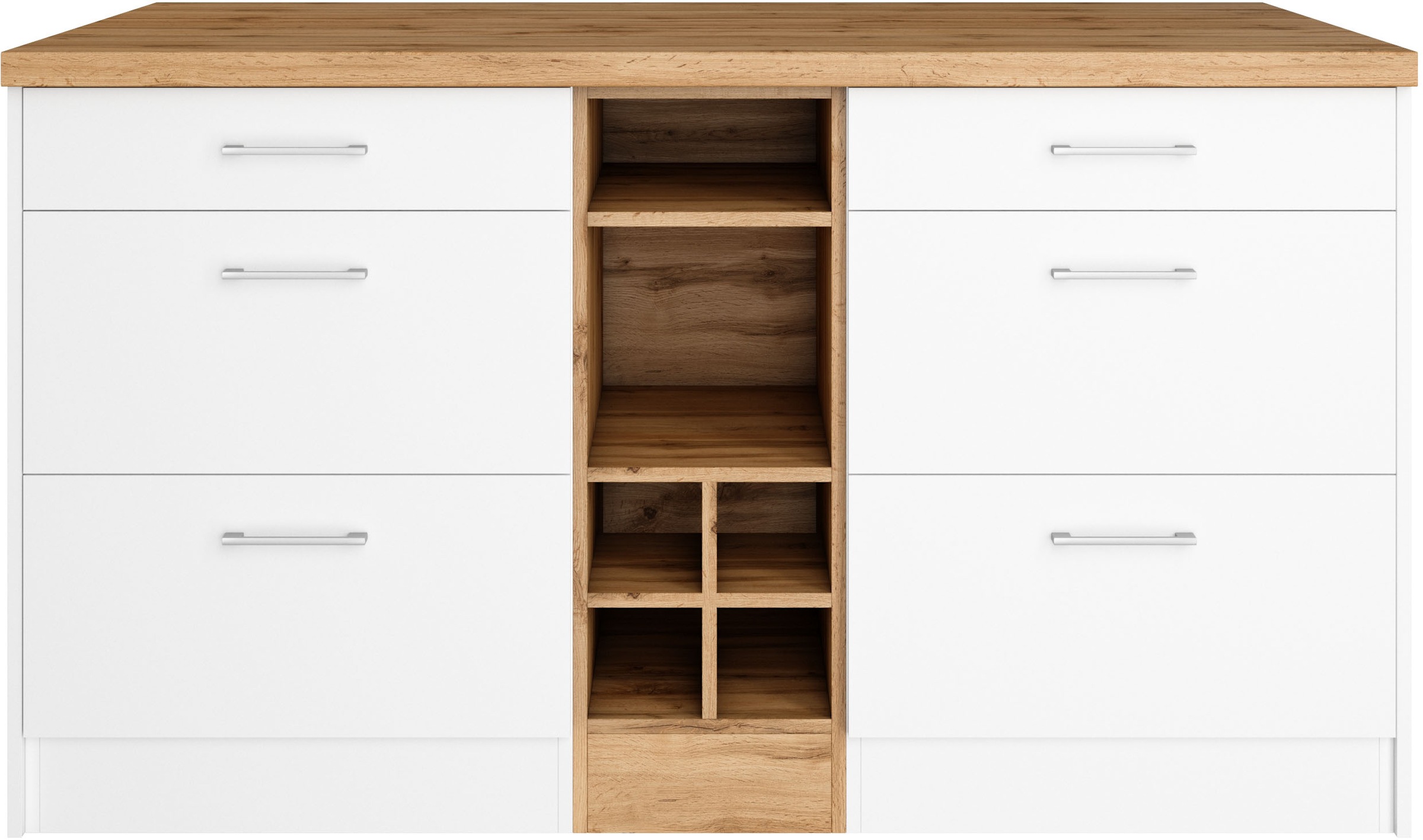 KOCHSTATION Kücheninsel »KS-Milan« Stellmaß 153/100 cm, viel Stauraum, Lebensmittelpunkt: Küche