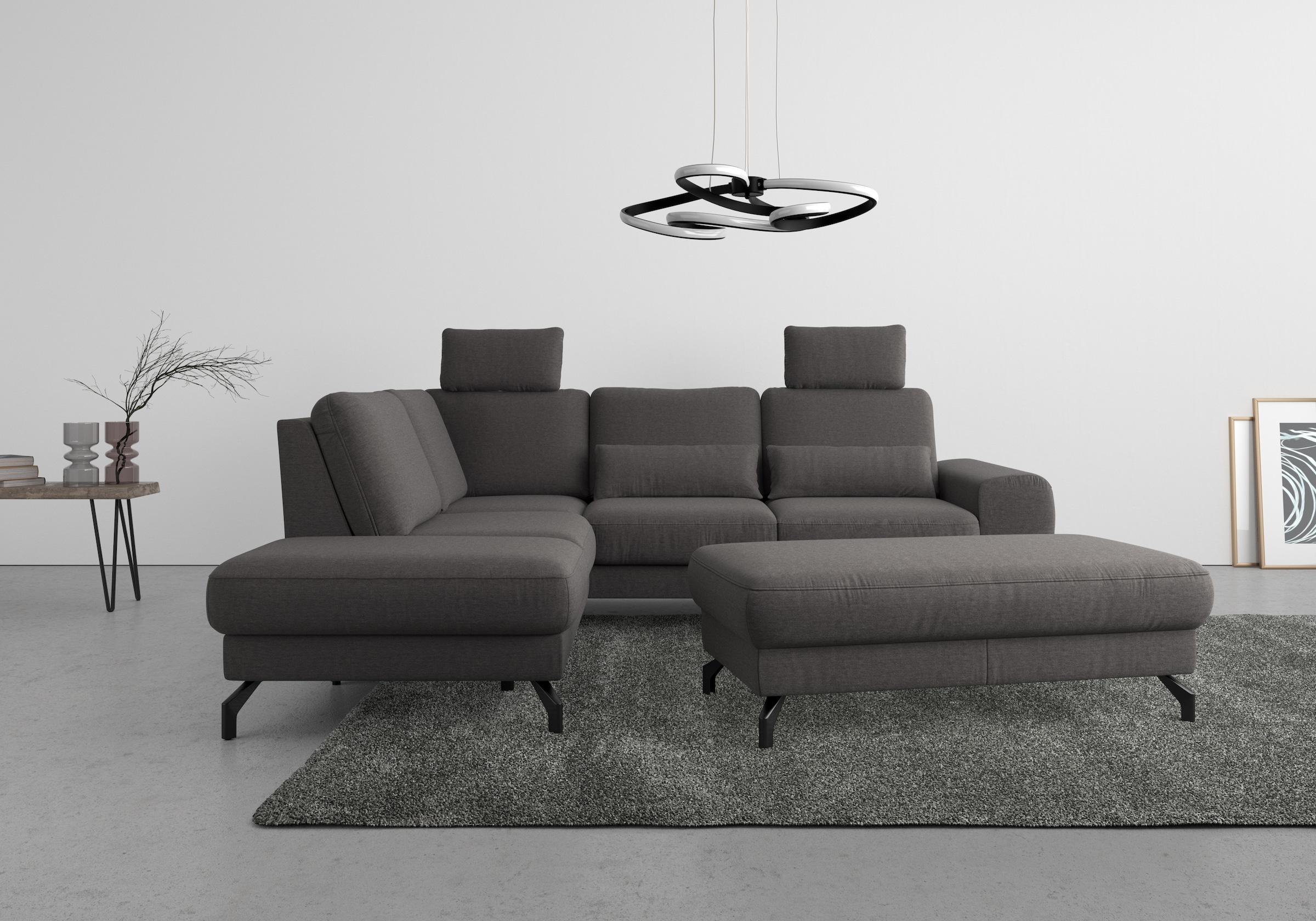sit&more Ecksofa »Cinturo L-Form« inklusive Sitztiefenverstellung und Federkern, Sitzhöhe 45 cm