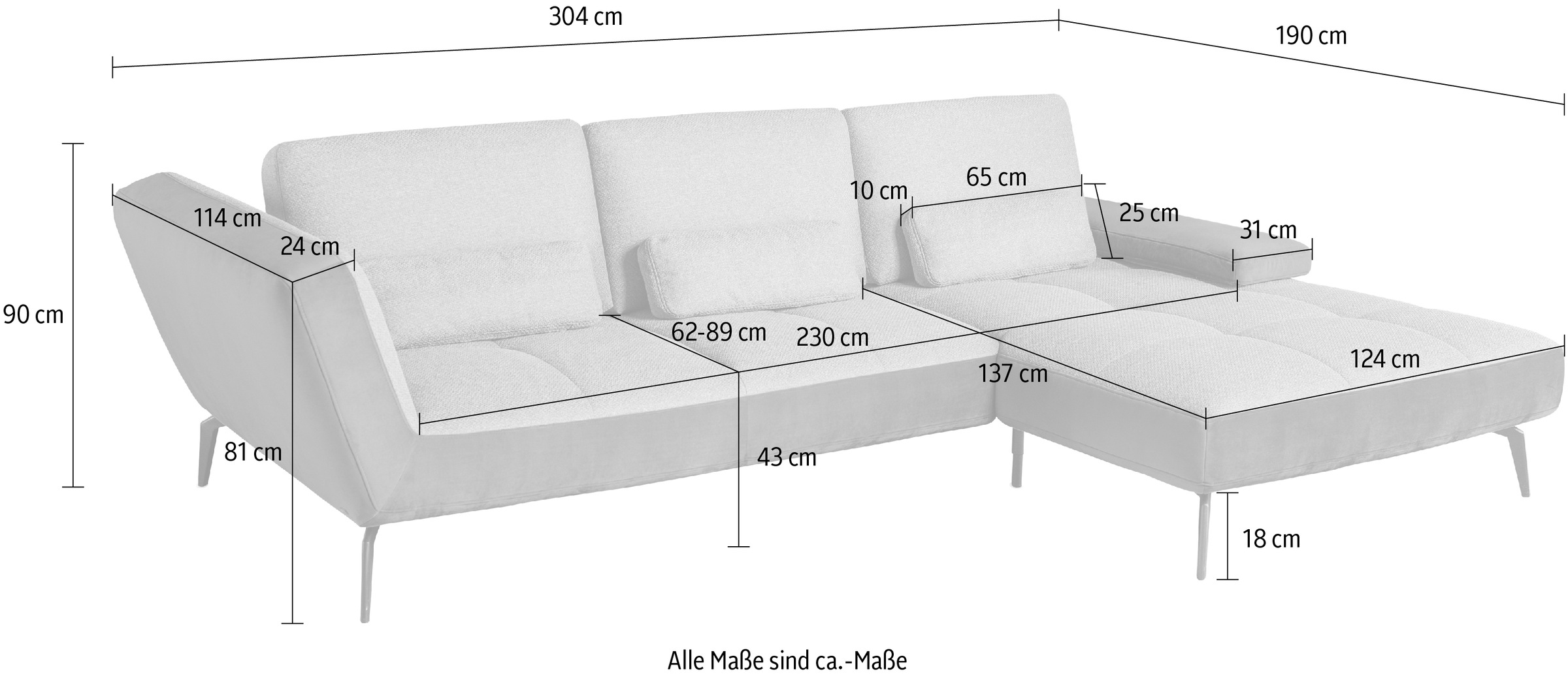 »SO bestellen set 4300«, Ecksofa | Musterring UNIVERSAL by und Nierenkissen Sitztiefenverstellung one inklusive