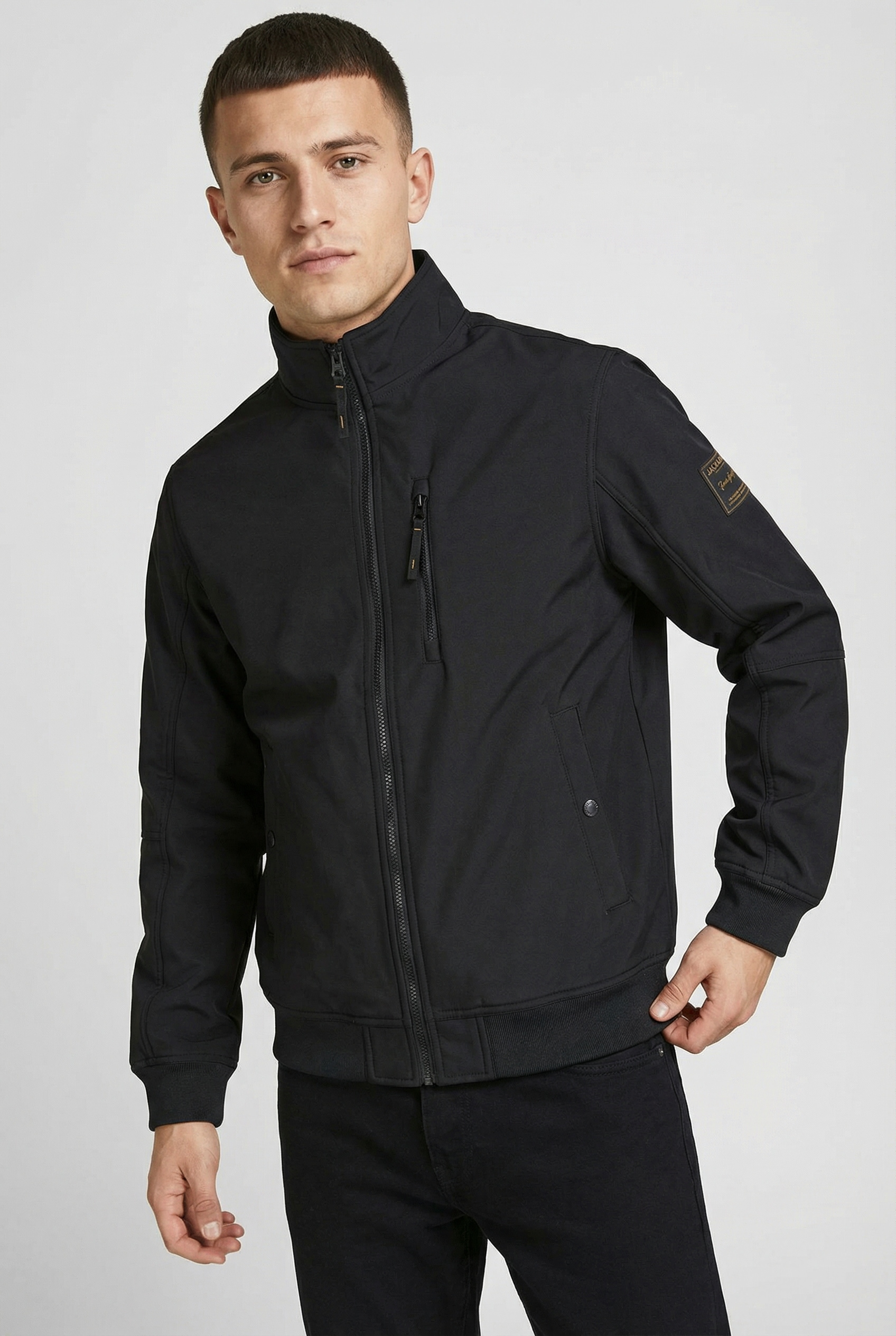 Jack & Jones PlusSize Softshelljacke »JJEPARKER SOFTSHELL COLLAR BOMBER SN PLS« mit Stehkragen