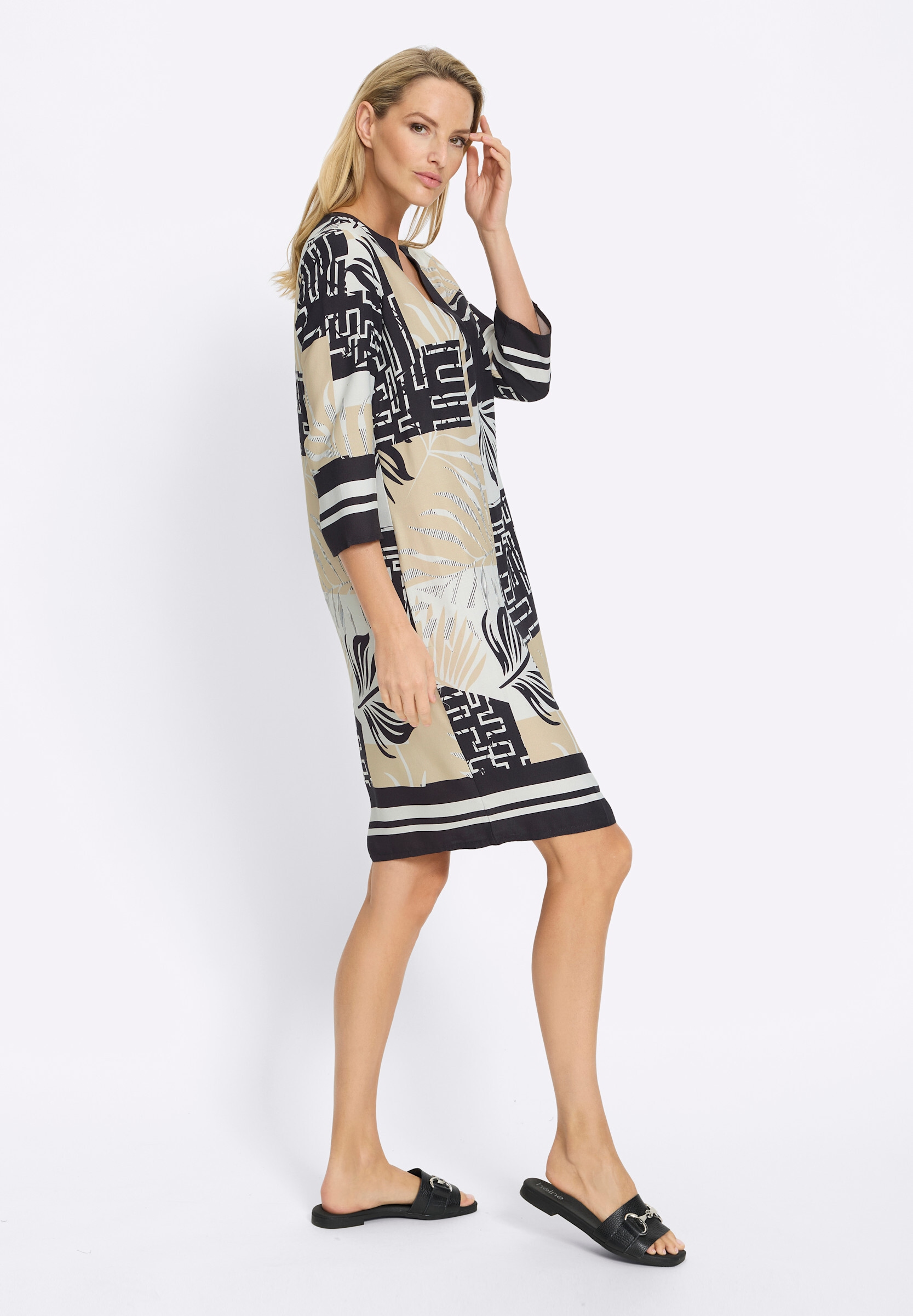 heine Druckkleid »Druck-Kleid Druckkleid mit grafischem Dessin« Ohne Taschen