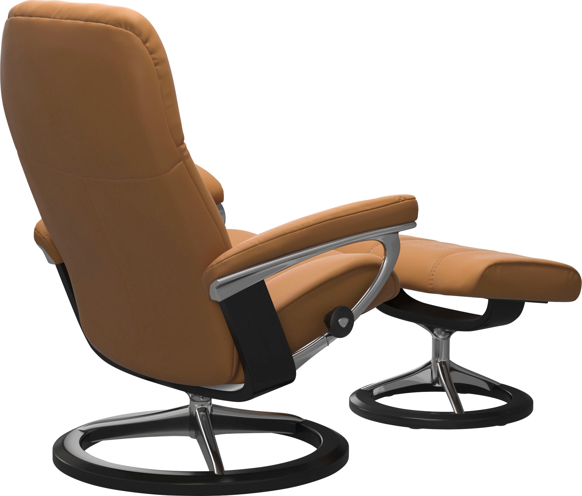 Stressless® Relaxsessel »Consul«, (Set, Relaxsessel mit Hocker), mit Hocker, mit Signature Base, Größe L, Gestell Schwarz
