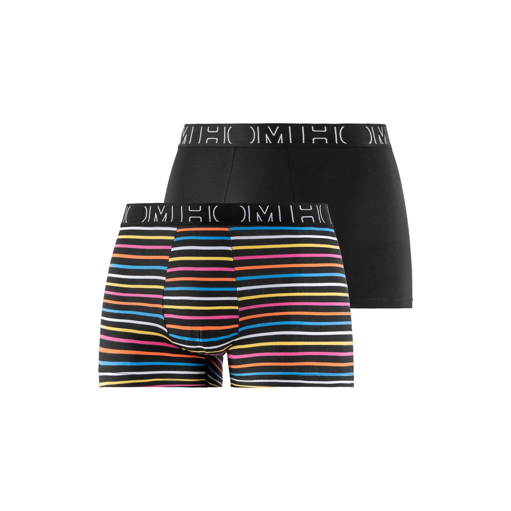 Hom Boxer, (Packung, 2 St.), bunt gestreift und unifarben