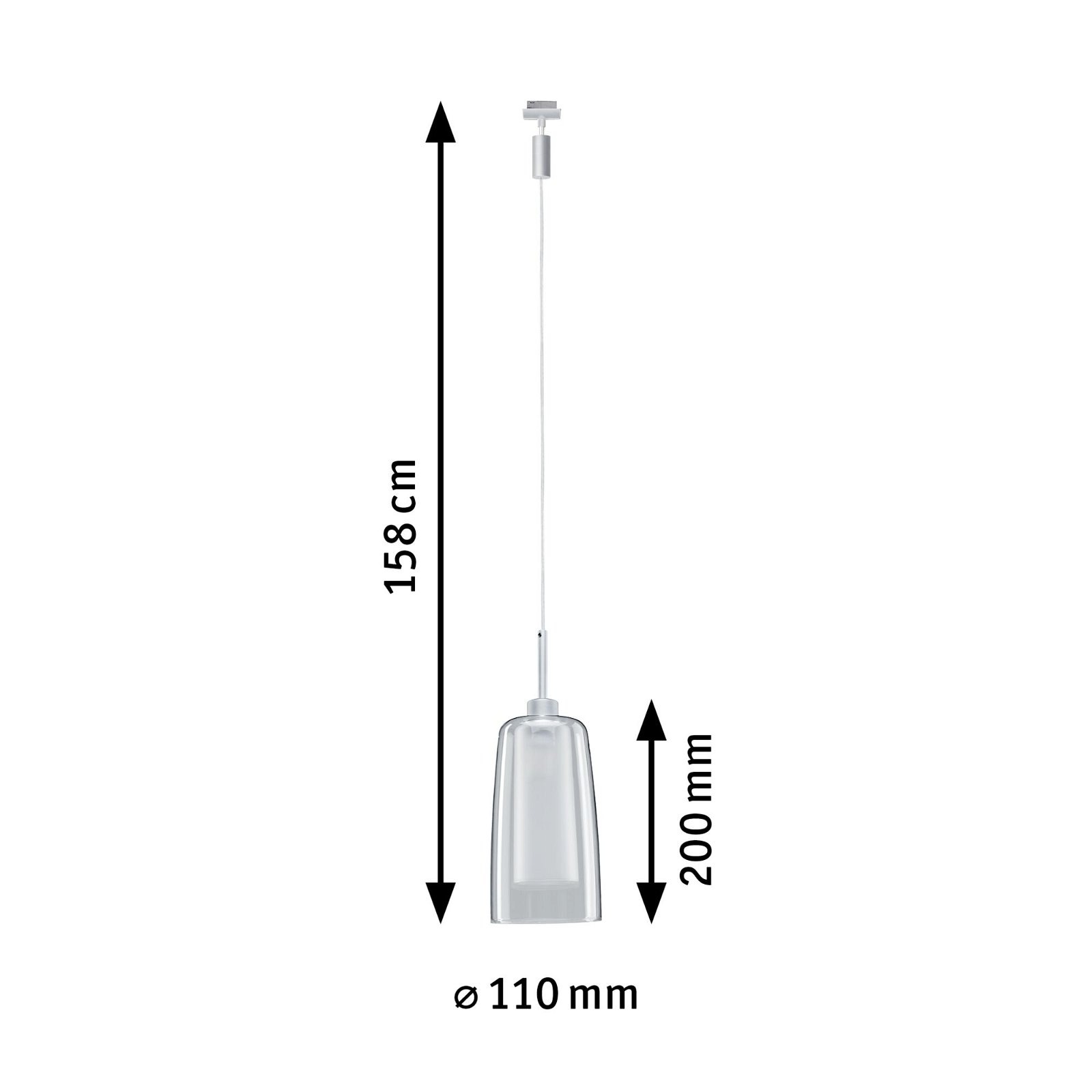 Paulmann Schienensystem-Leuchten »URail Pendel Arido II GU10 560lm 5W 2700K 230V Chrom matt, Klar, Satin«