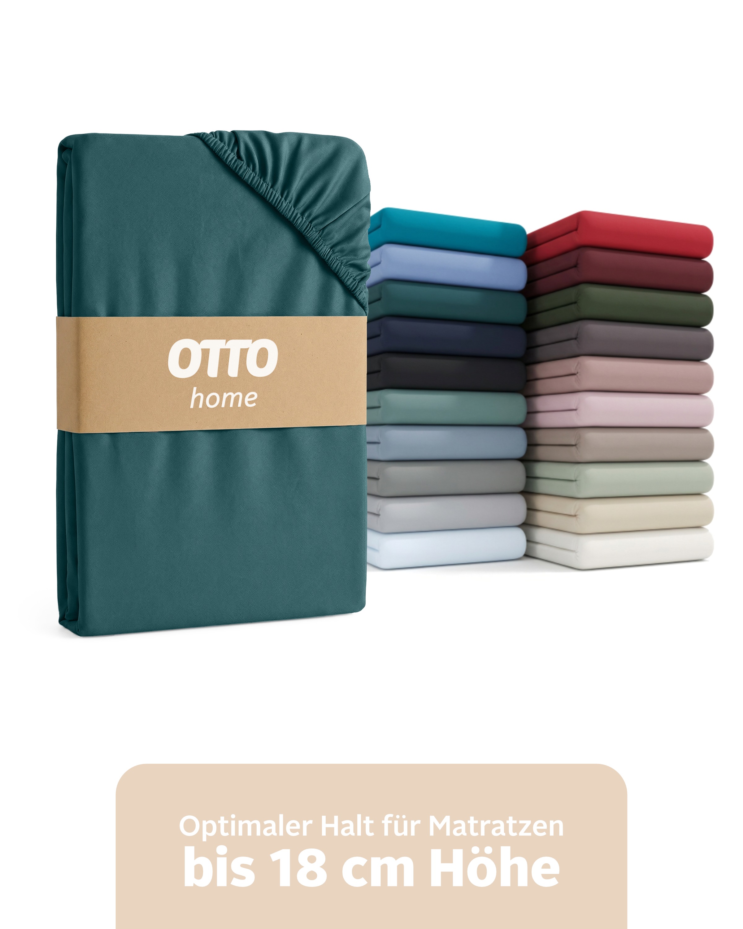 OTTO home Spannbettlaken "PHYSALIS in BASIC und PREMIUM Qualität, 100% Baumwolle" für Matratzen bis 18 cm Höhe, Bettlaken, Spannbetttuch, pflegeleicht