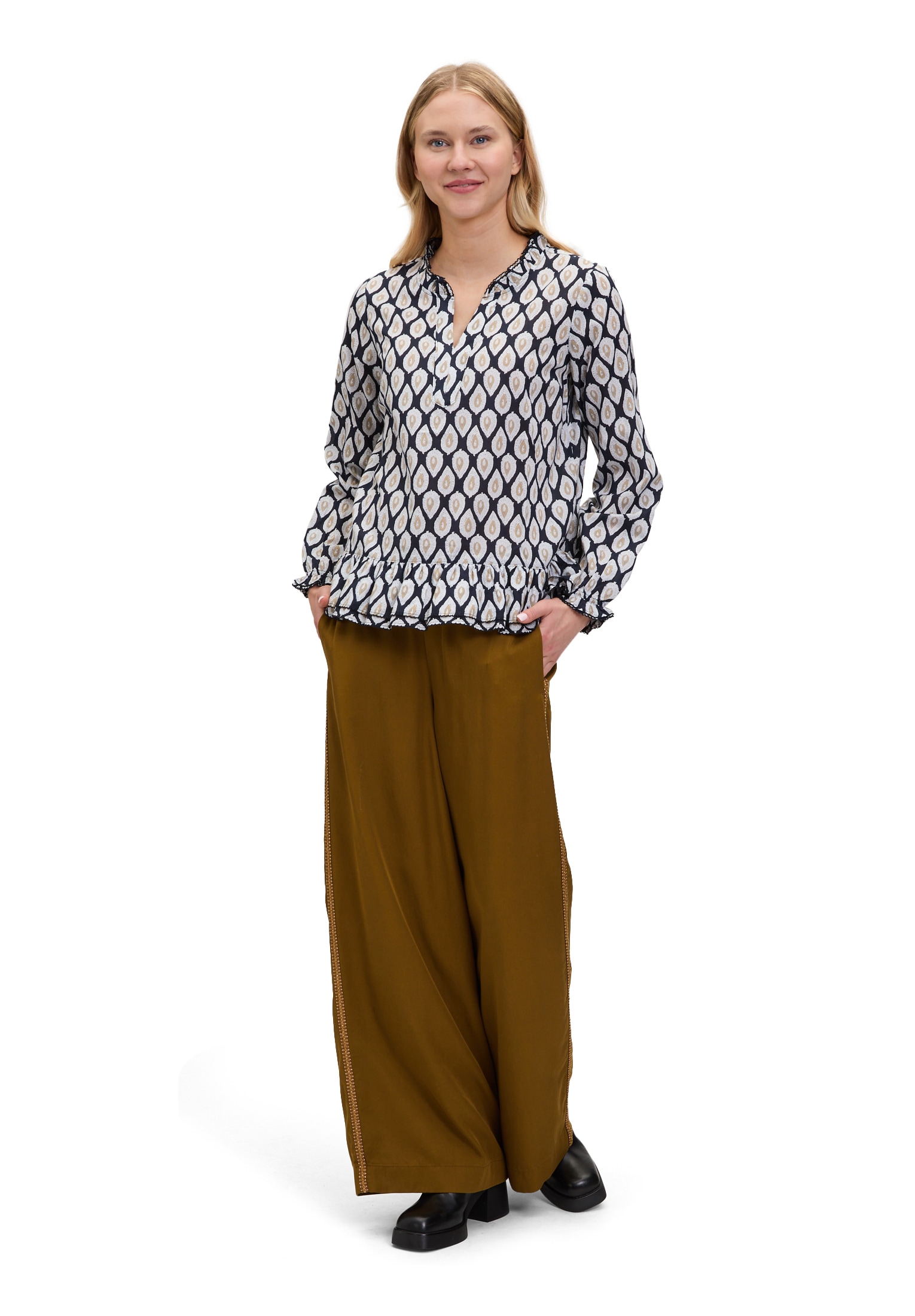 Cartoon Klassische Bluse »Casual-Bluse mit Raffung«