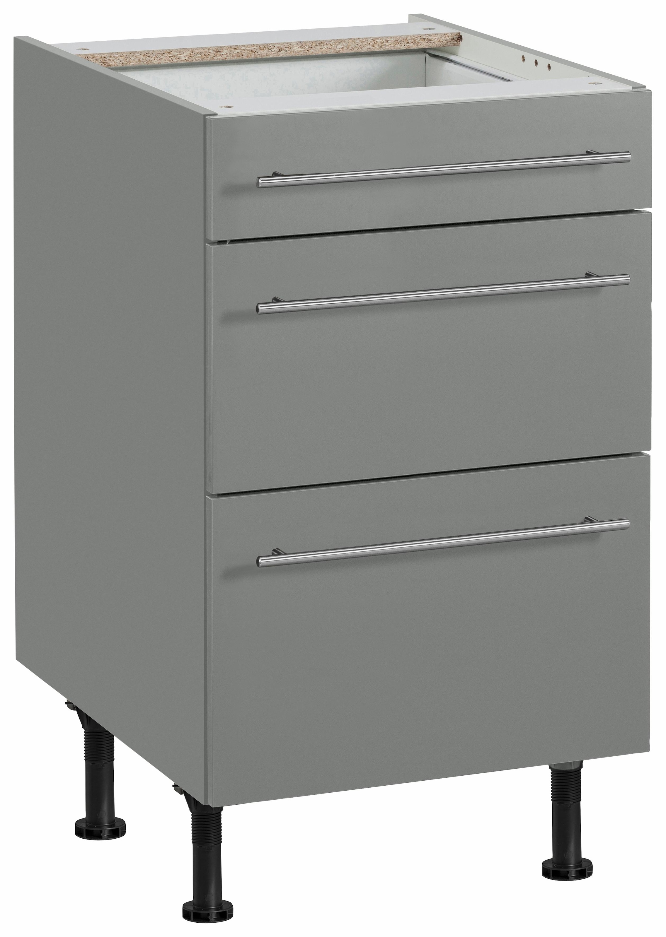OPTIFIT Unterschrank "Bern" 50 cm breit, mit Schubkasten und 2 Auszügen, höhenverstellbare Füße