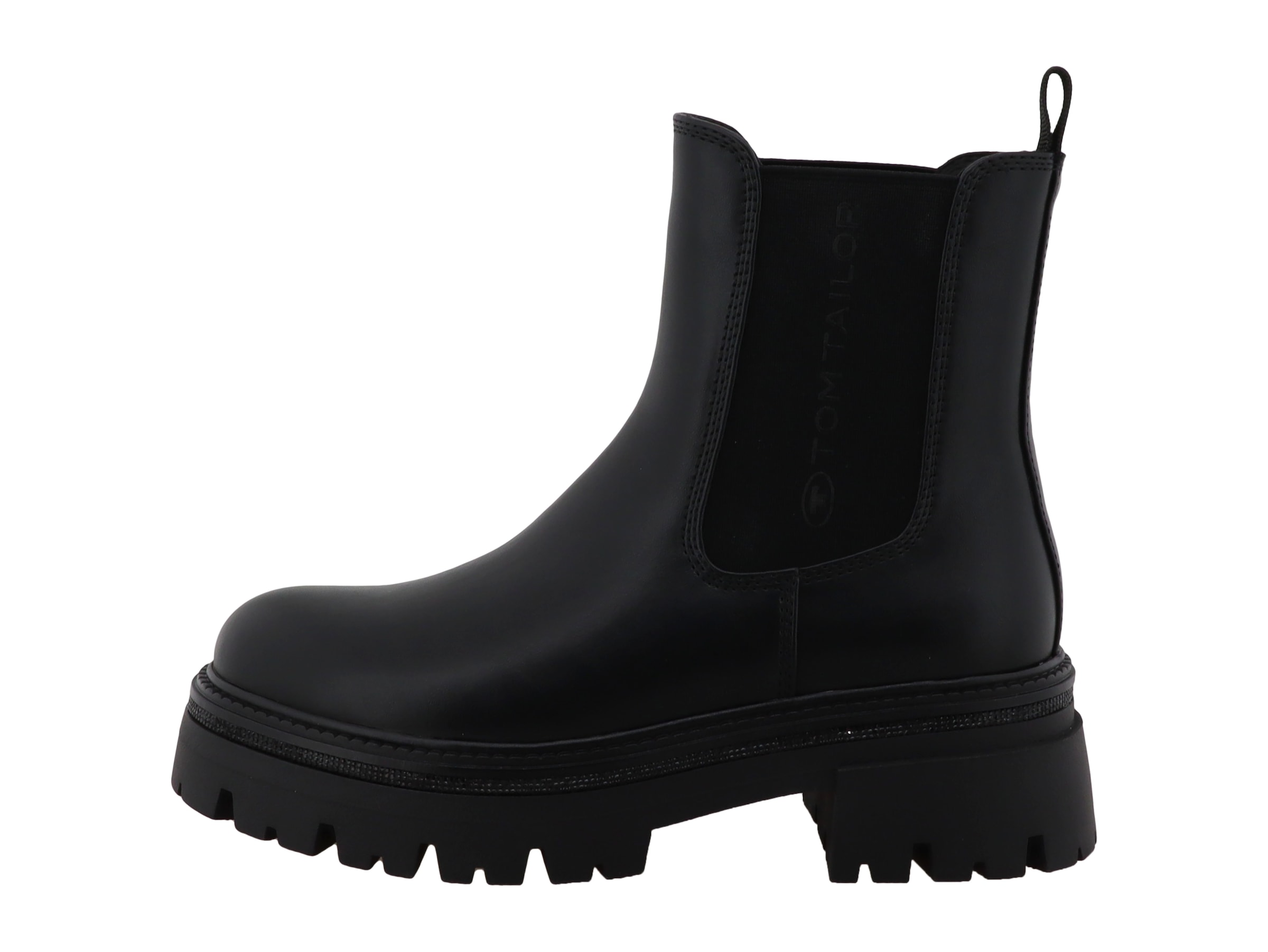 TOM TAILOR Chelseaboots  Blockabsatz, Stiefelette mit beidseitigem Stretcheinsatz