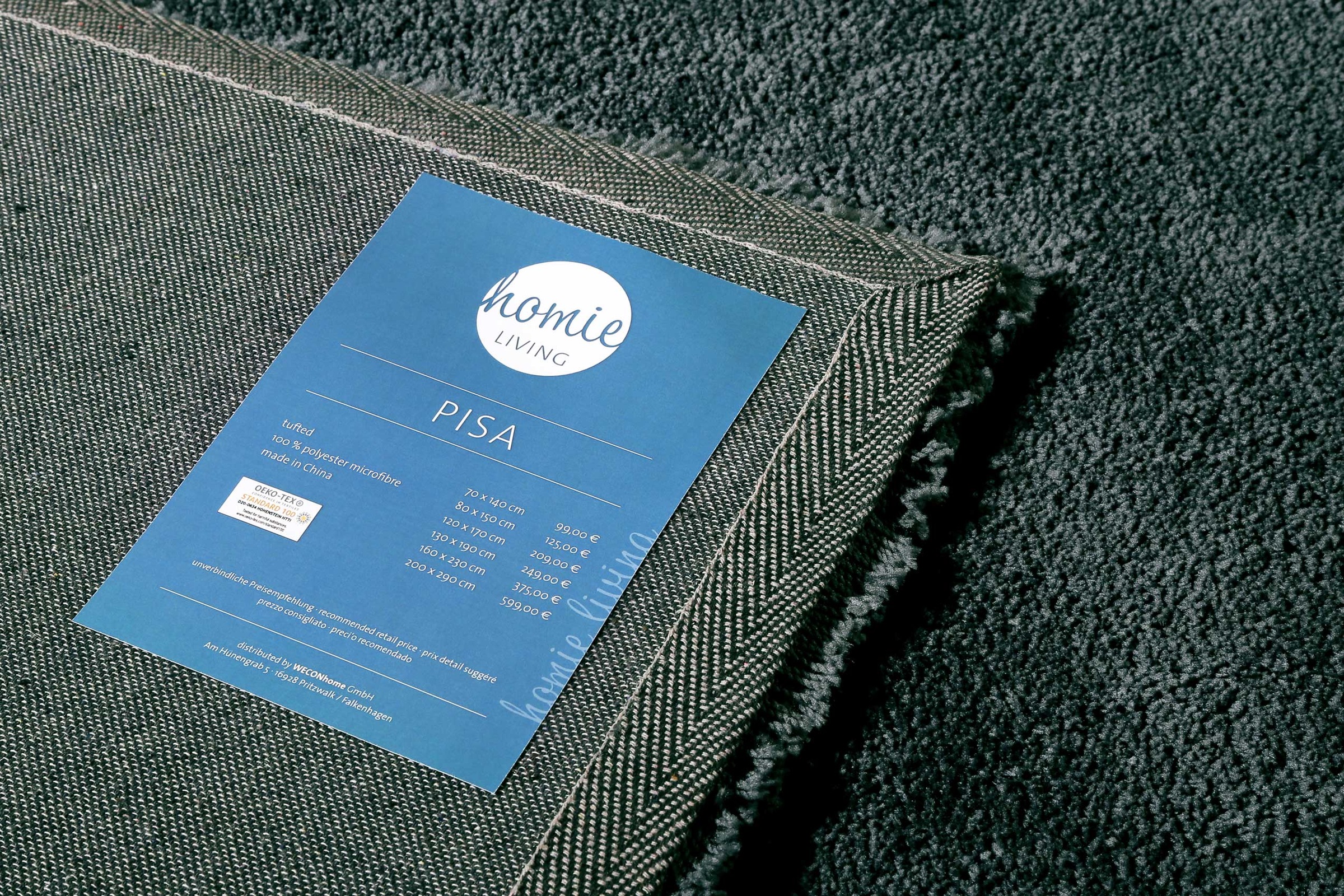 Homie Living Teppich »Pisa« rund 25 mm Höhe Hochflor, Microfaser, uni, weich, Shaggy, Wohnzimmer, Schlafzimmer