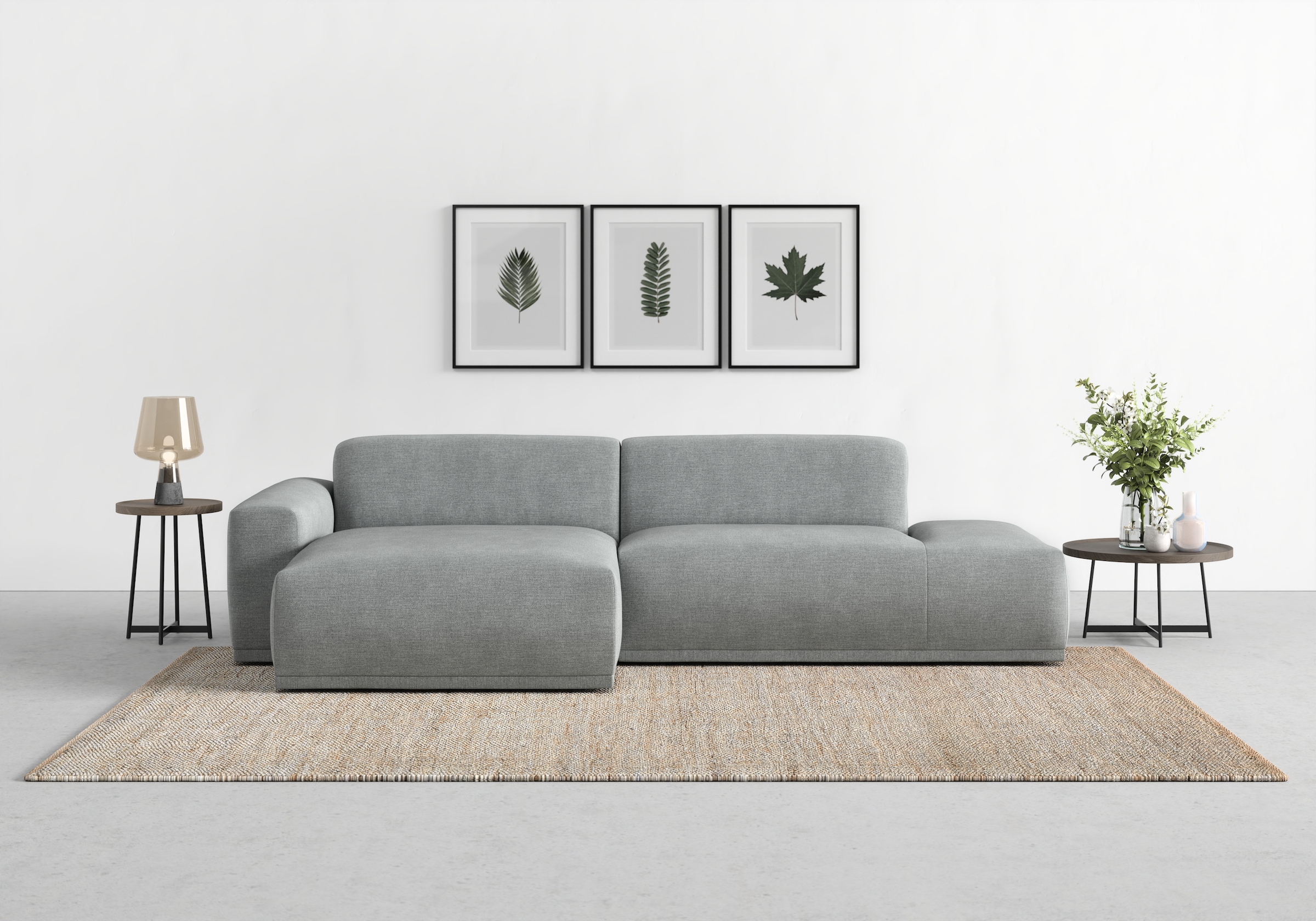 TRENDMANUFAKTUR Ecksofa Braga, aus 2 Teilen, moderner Cord-Stoff